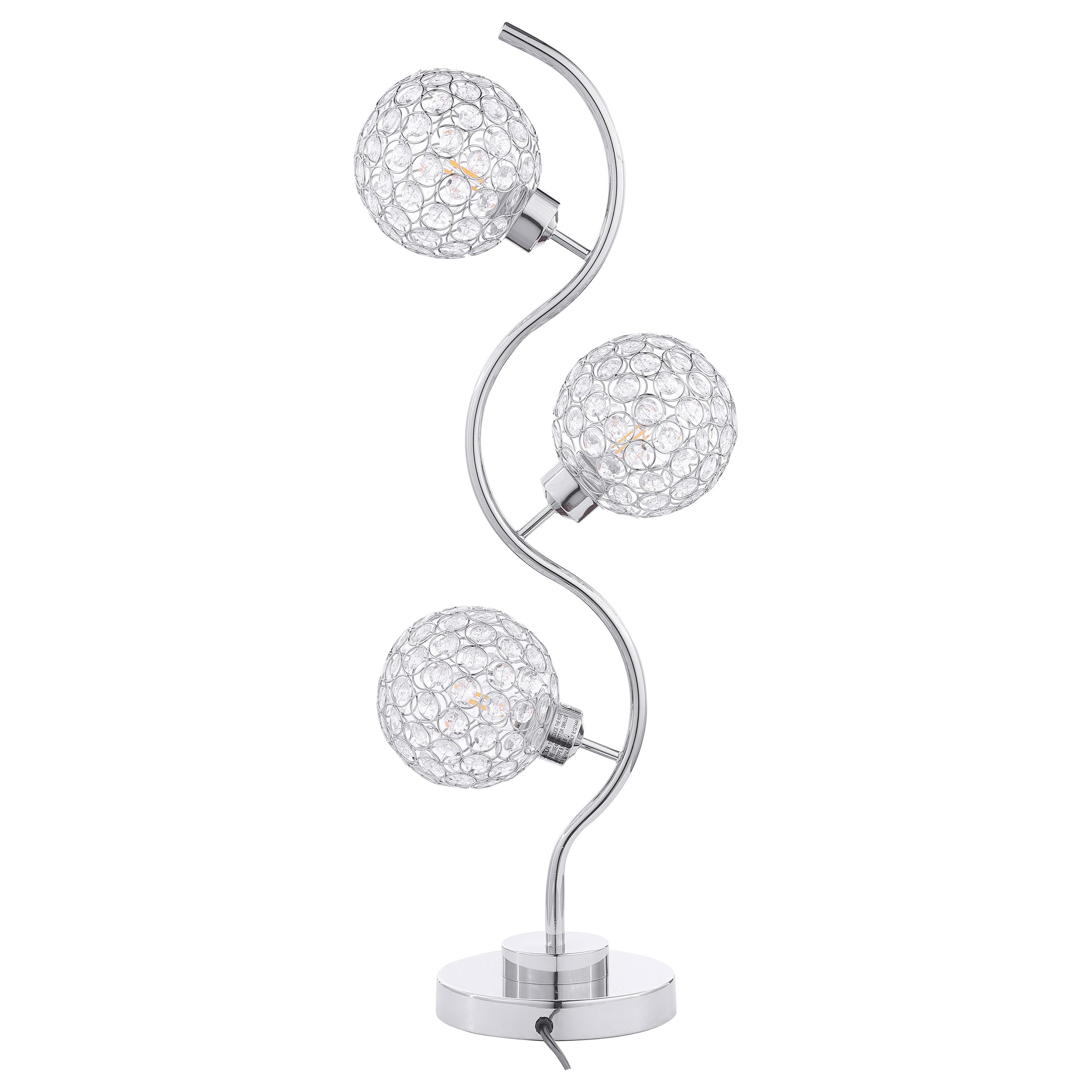 Coaster Home Furnishings Amberley 33-Inch 3-Light Curvy Metal Table Lamp Silver