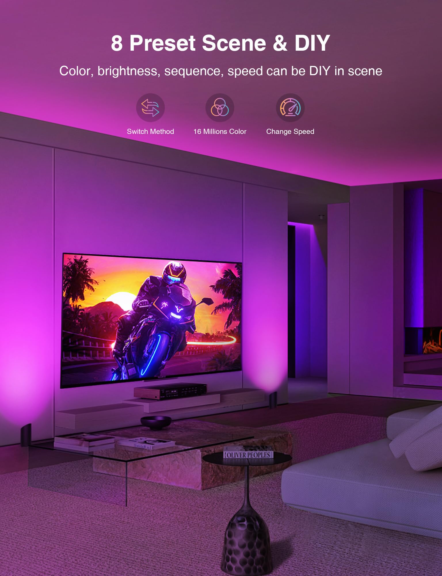 Sunvie Smart Floor Can Light 5W Rgbw Color Changing Up Lights Indoor Spotlight With Timer 2700K-6500K Uplighting Indoor Dimmable