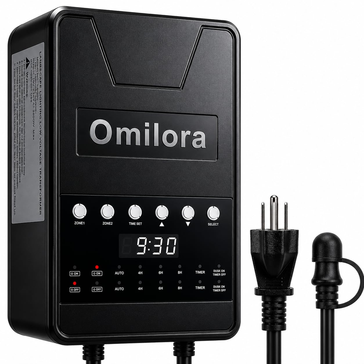 OMILORA 300W Low Voltage Landscape Lighting Transformer for LED Lights, Dual Zone Heavy Duty Outdoor Power Supply with Timer & P