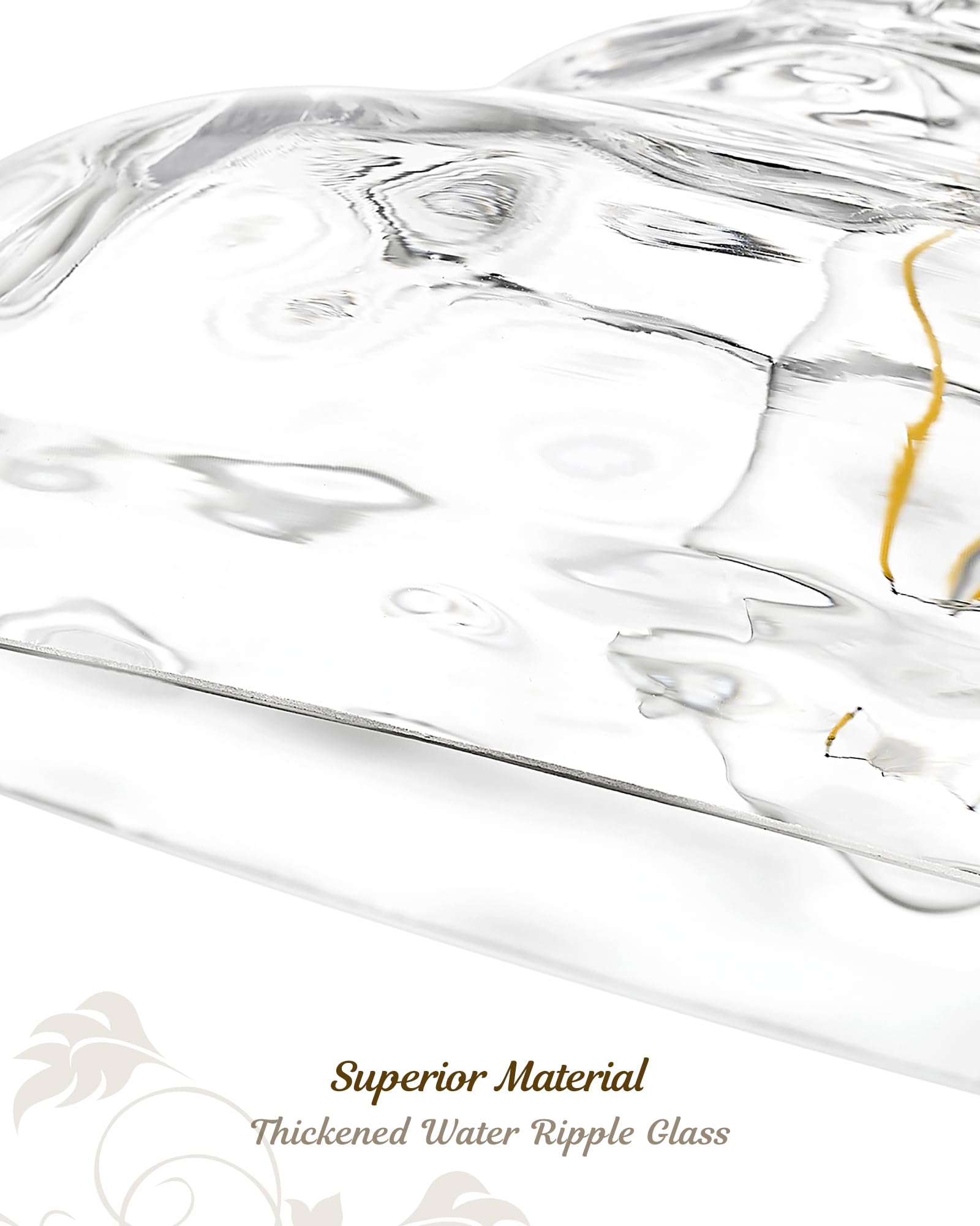 FEMILA 11in Farmhouse Flush Mount Ceiling Light, Oil Rubbed Bronze, Water Ripple Glass Shade, Model 4FY09-F ORB-WG