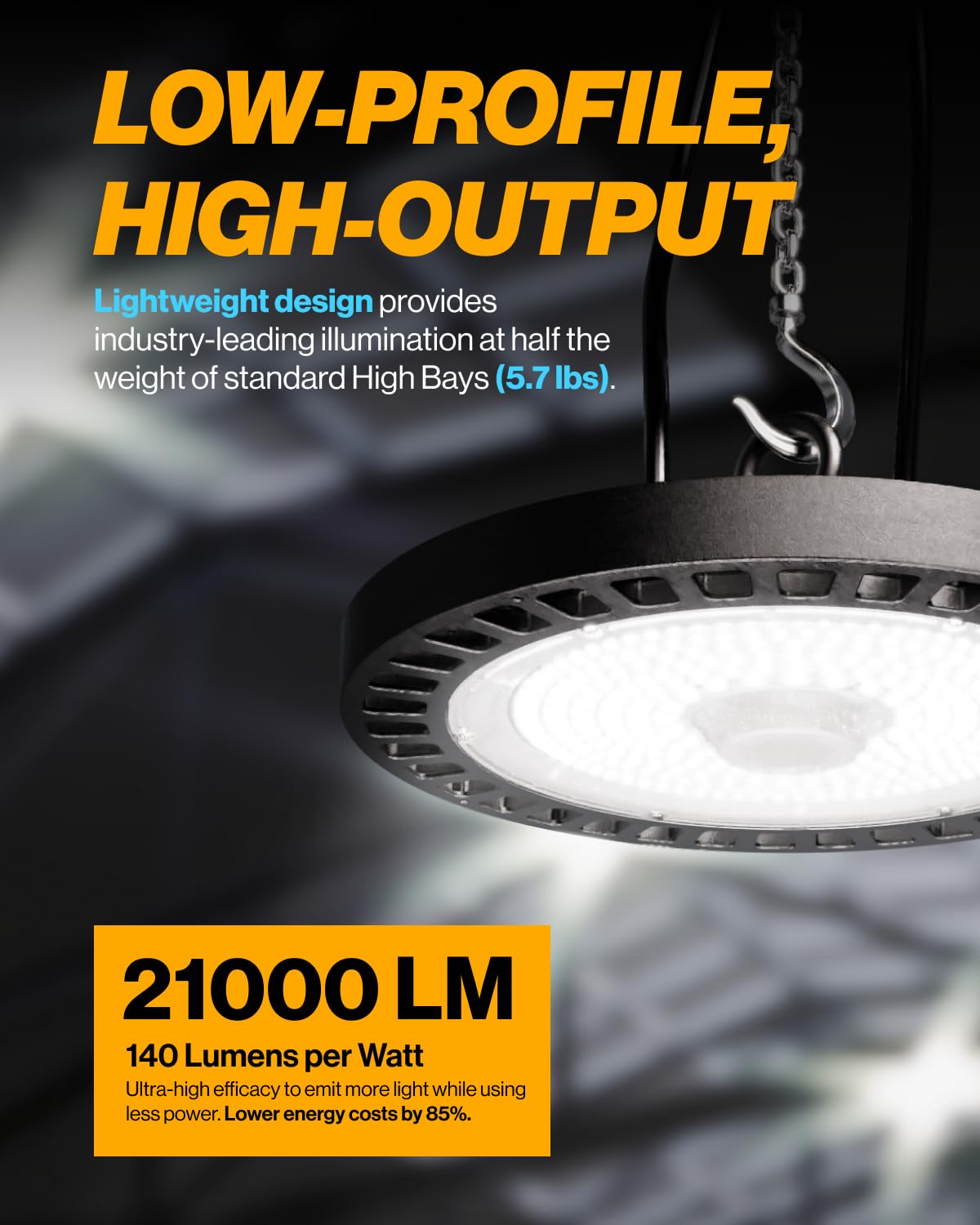 Sunco UFO LED High Bay Light 150W 21000 LM Dimmable 0-10V IP65 Waterproof 2 Pack 5000K Daylight Model HB_UFO-150W