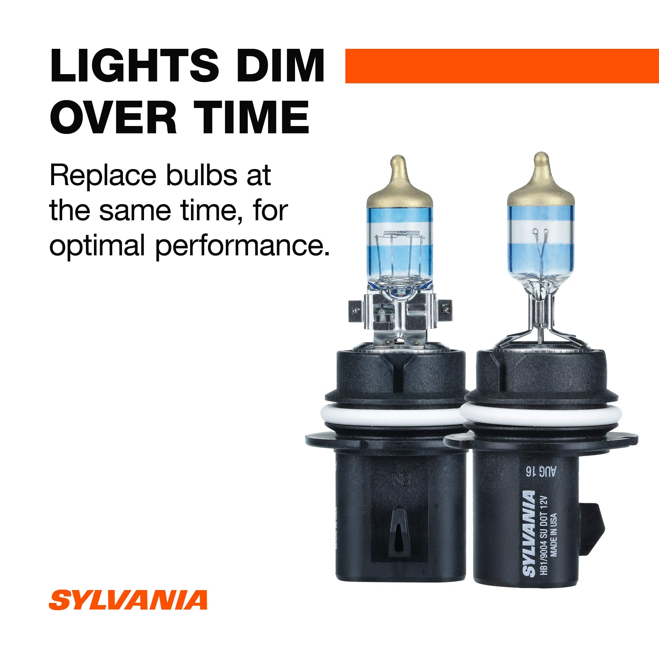 SYLVANIA 9004 SilverStar Ultra Halogen Headlight Bulb, High/Low Beam, White, 2-Pack