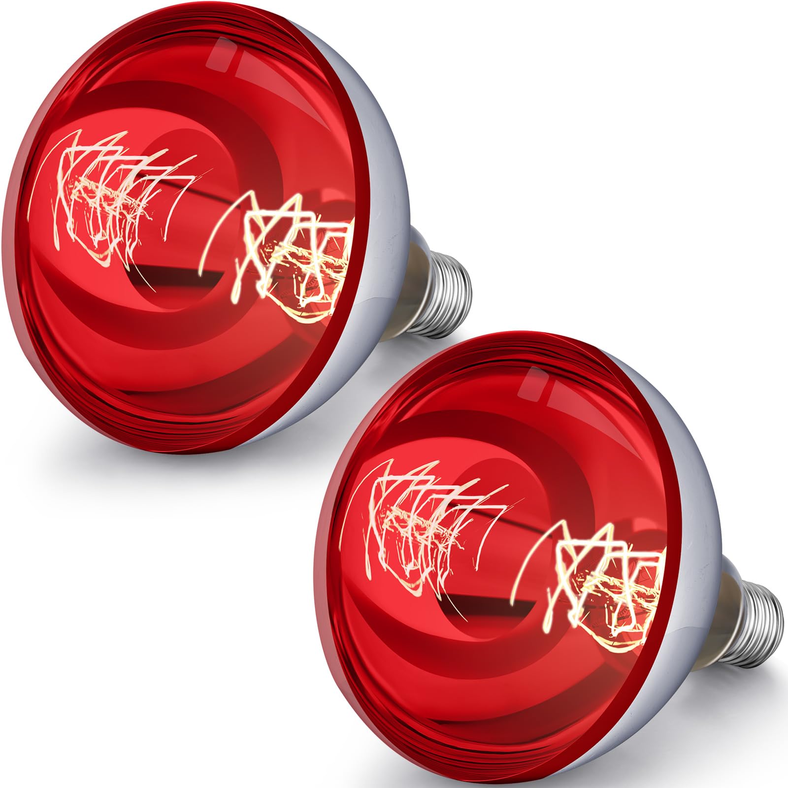 Vihose 2 Pack 250 Watt Heat Lamp 120V R40 Heat Lamp Bulbs Glass Incandescent Light Bulbs Incandescent Heating Lightbulbs For Rep