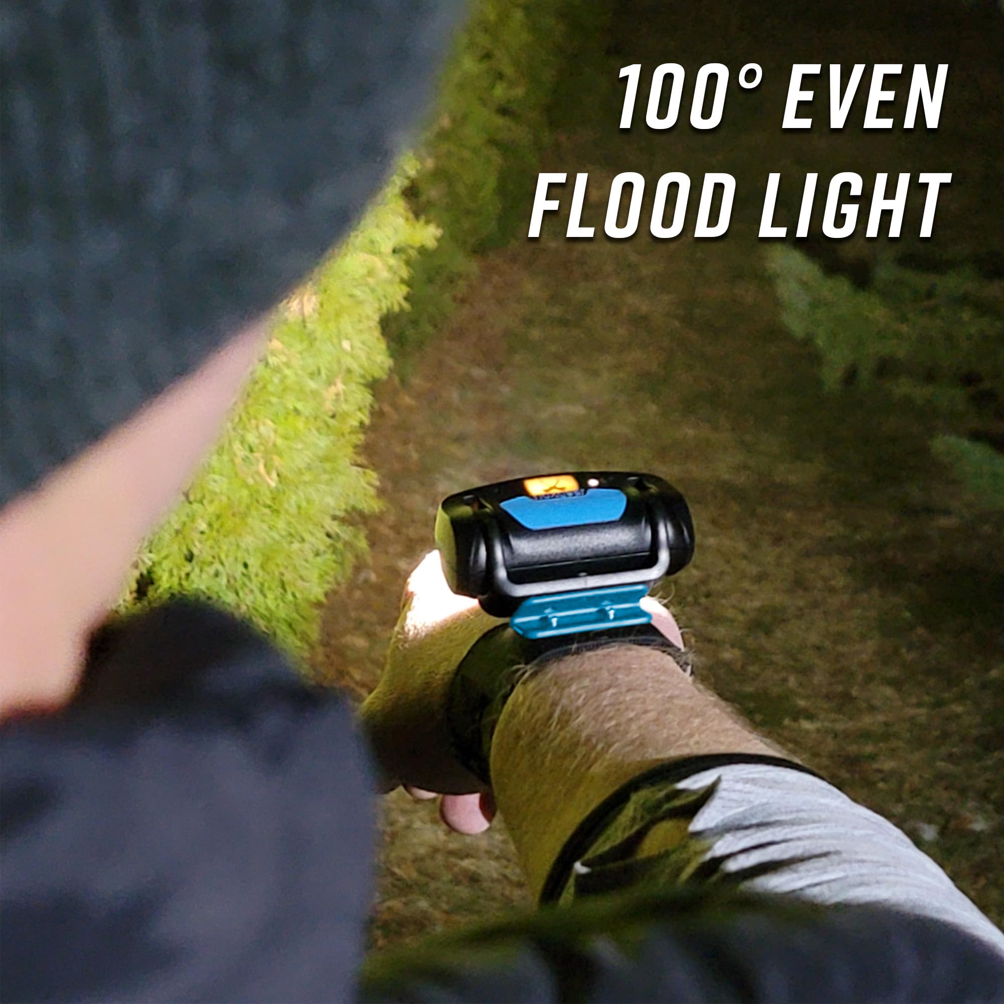 noxgear Wrist Light 500 Lumen Lightweight Hands-Free Flashlight - 100 Wide Flood Beam - USB-C Rechargeable - IP-64 Waterproof -