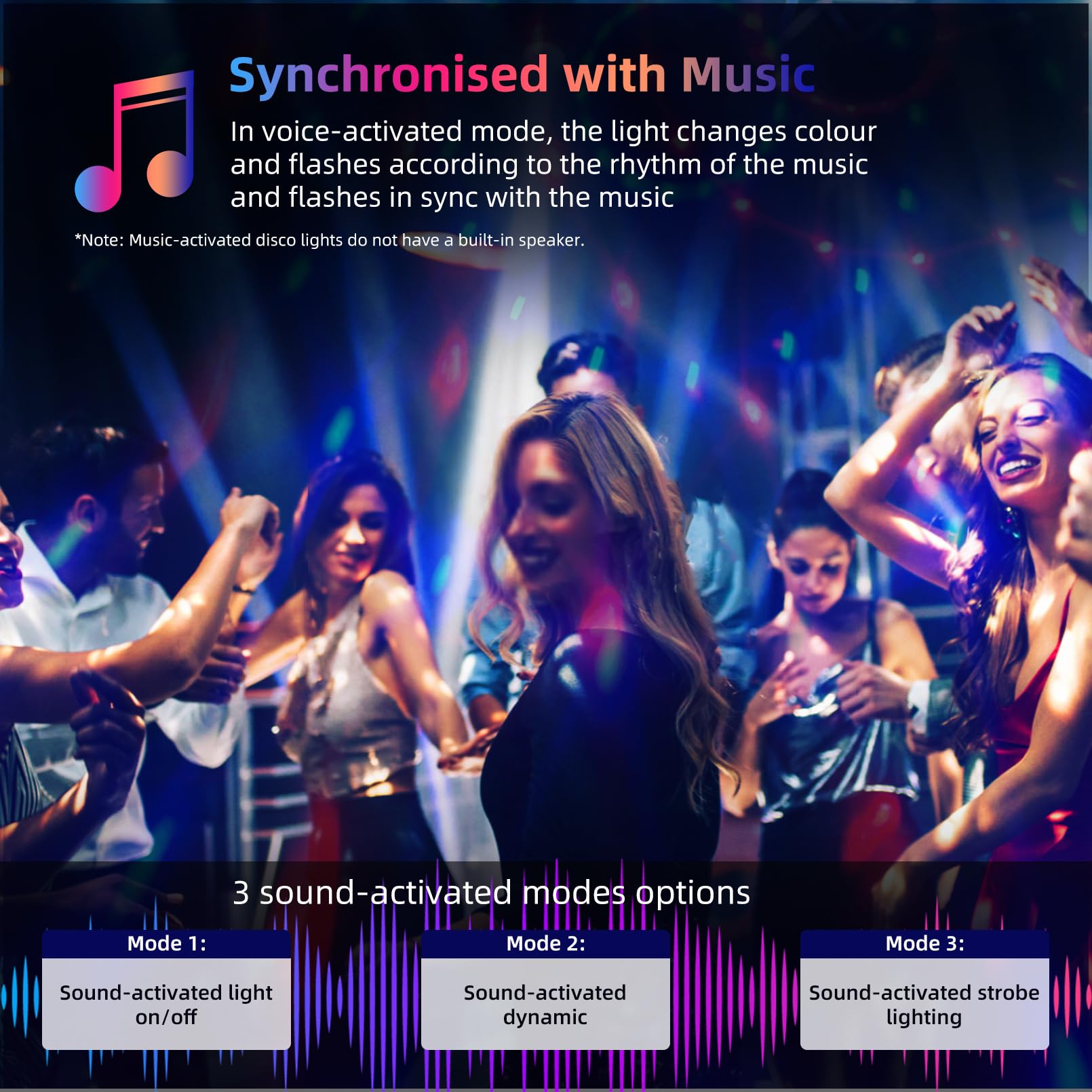 Gorkue 2-Pack Dj Disco Ball, Party Lights Sound Activated With Remote, Strobe Light For Home Room Dance Birthday Party Supplies,