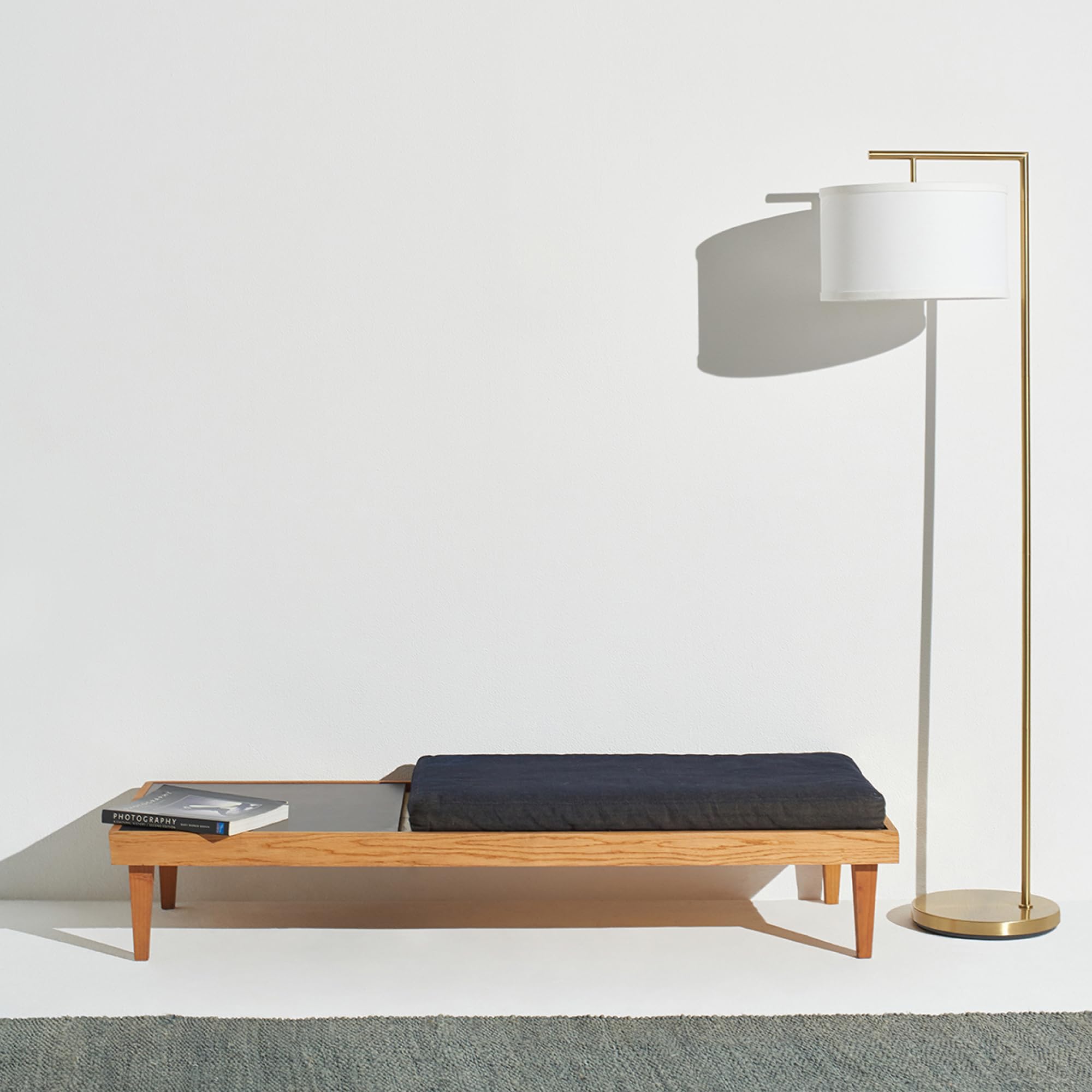 Brightech Montage Modern Floor Lamp - LED Tall Standing Lamp, Antique Brass, Metal, Model BT-FL-MNTG-MDRN-NTQ-BRSS