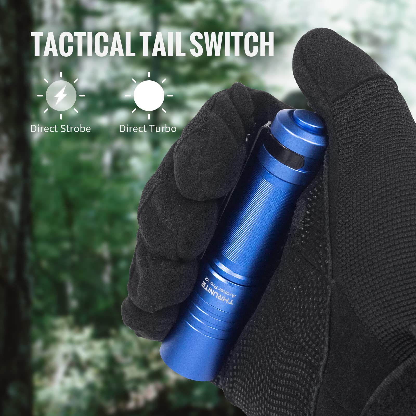 ThruNite Archer Pro V2 EDC Flashlight - 950 Lumens, USB-C Rechargeable, Pocket Size, Blue CW