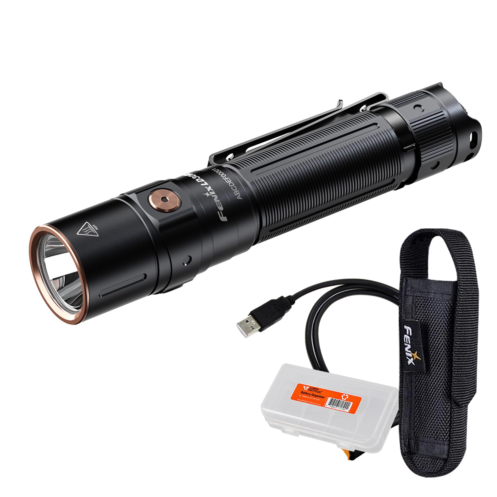 Fenix LD30R EDC Flashlight, 1700 Lumen USB-C Rechargeable for Everyday Carry Compact Tactical Duty Light with Durable Pocket Cli