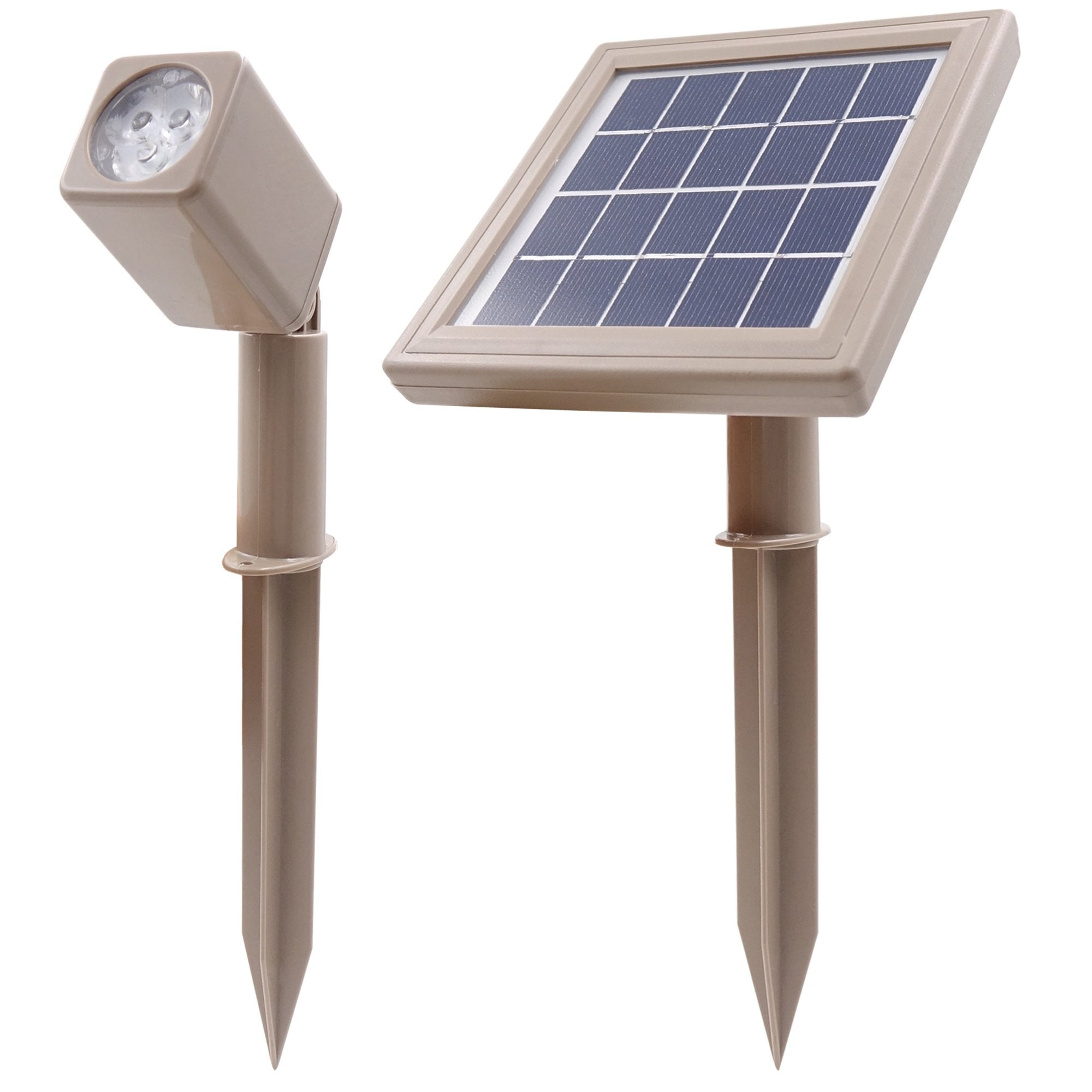 Solar Light Mart HEX 50X Single Solar Spotlight, Warm White LED, Waterproof, Dimmable, Walnut Brown for Outdoor Garden Pathway Uplight