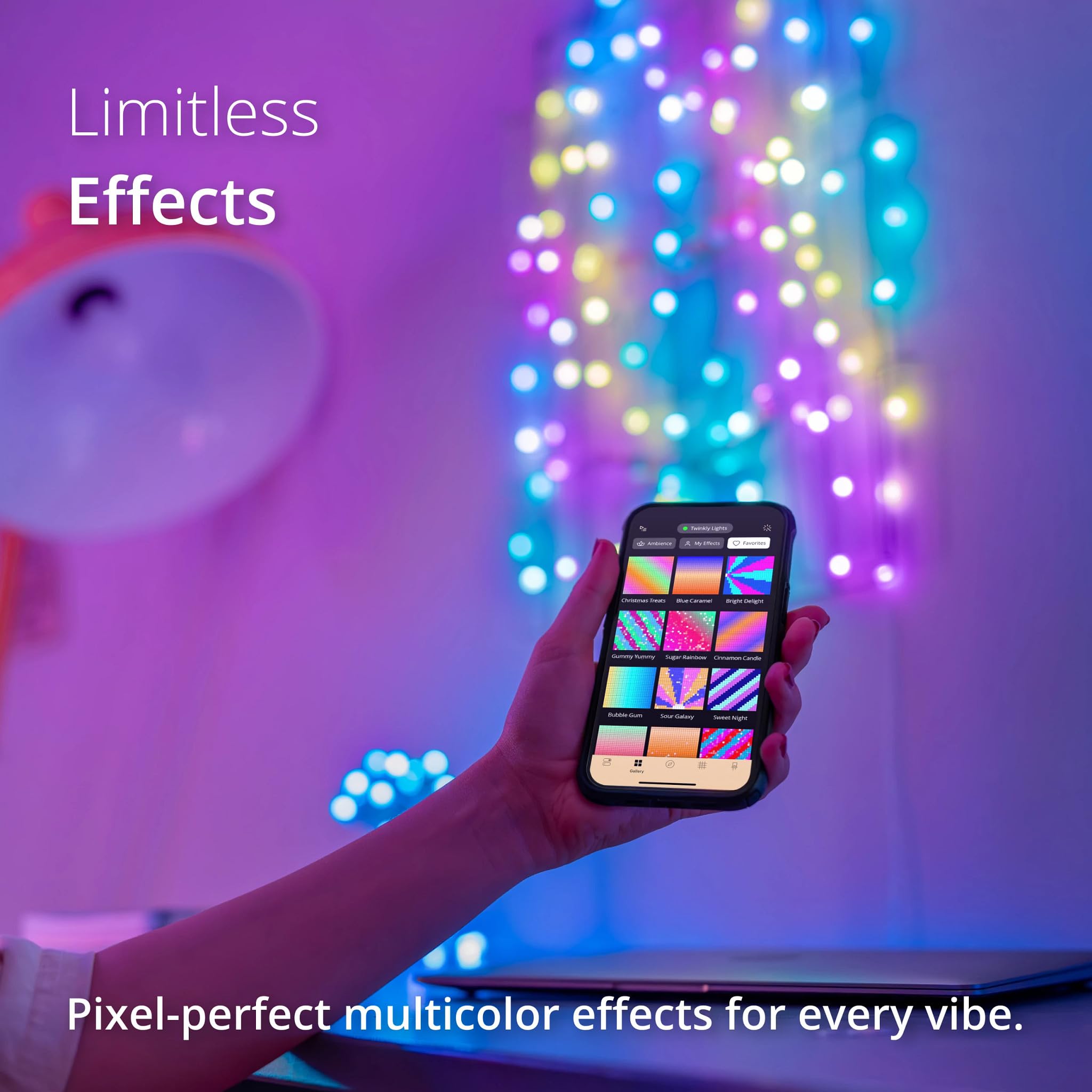 Twinkly Strings USB-C Star 200 LED, Star-Shaped LED Light String, RGB Multicolor LED Lights, Valentines Day Lights, Compatible