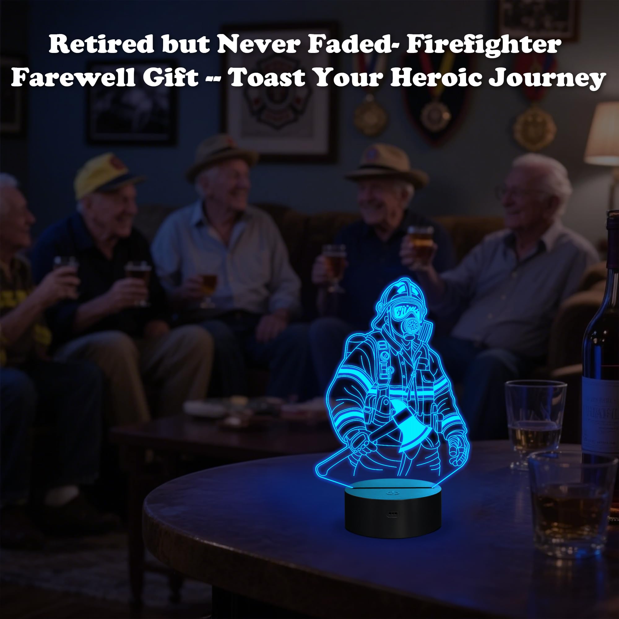 Anywin Firefighter Night Light - 16 Color Changing, Timer & Dimmer - Creative Gift for Men - Model DL-AW1032 - Fireman Color