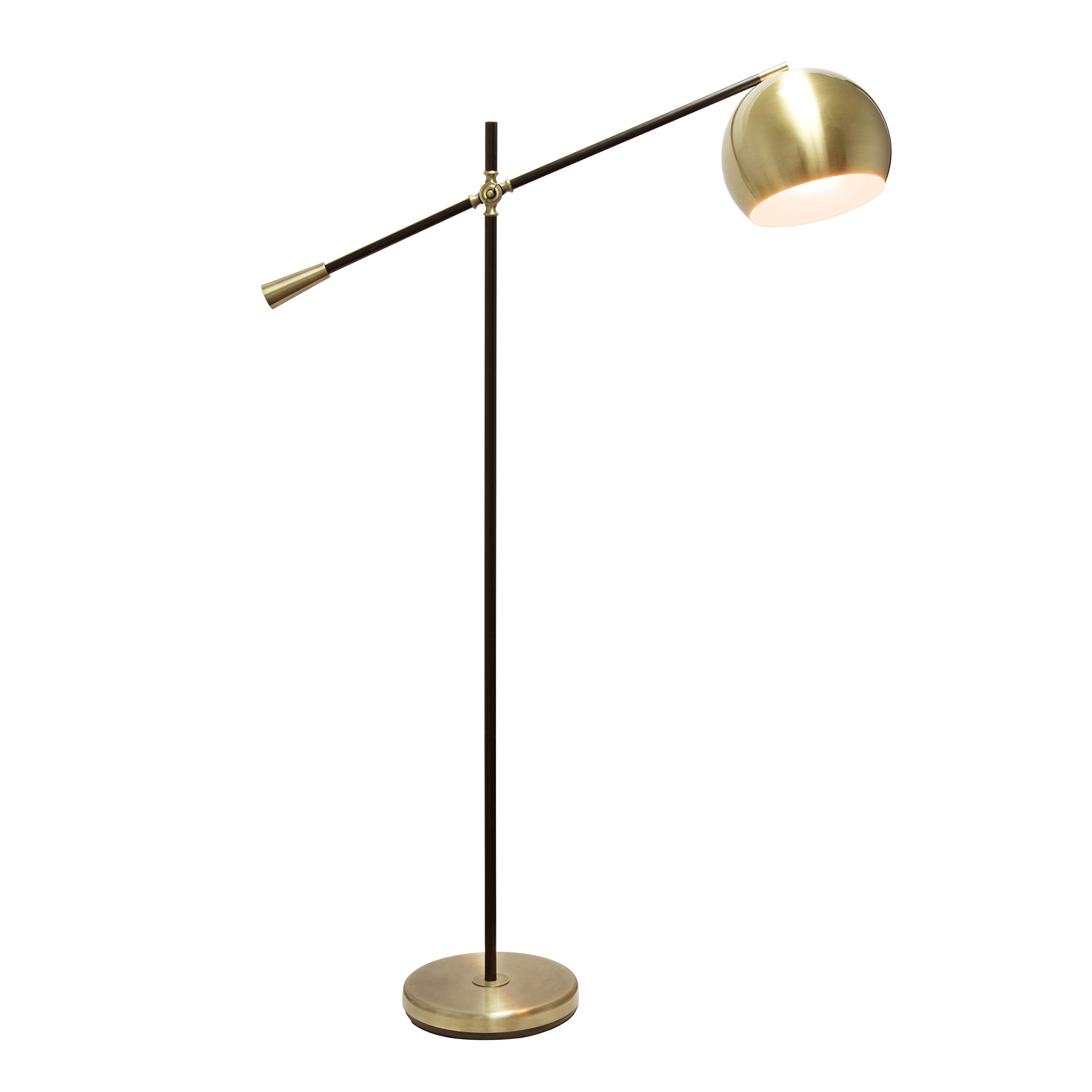 Lalia Home Studio Loft 59-Inch Antique Brass/Matte Black Floor Lamp With Dome Shade (Lhf-5015-Ab)