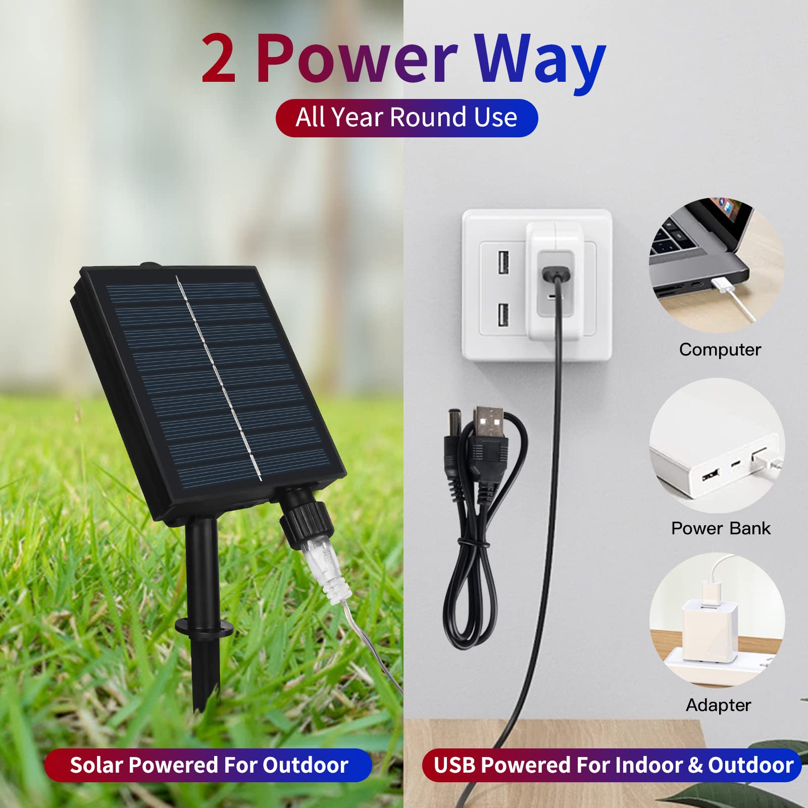 Xtf2015 Solar American Flag Lights, 2 In 1 Solar Powered & Plug In American Flag Light, 420 Led Waterproof Patriotic Ornaments F