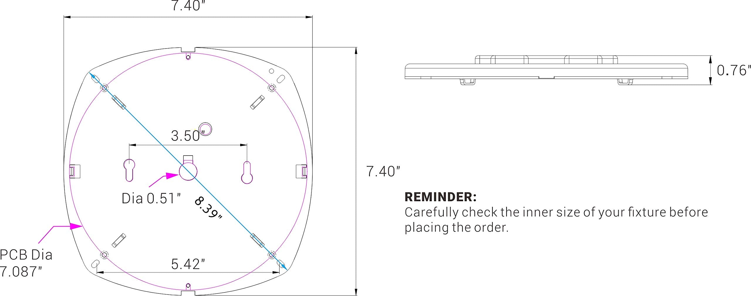 Silverlite Dimmable Led Light Engine, 7 Pcb, 28W, 3000K, Cri90, Retrofit Kit For Ceiling Lights, Model 43219-79471