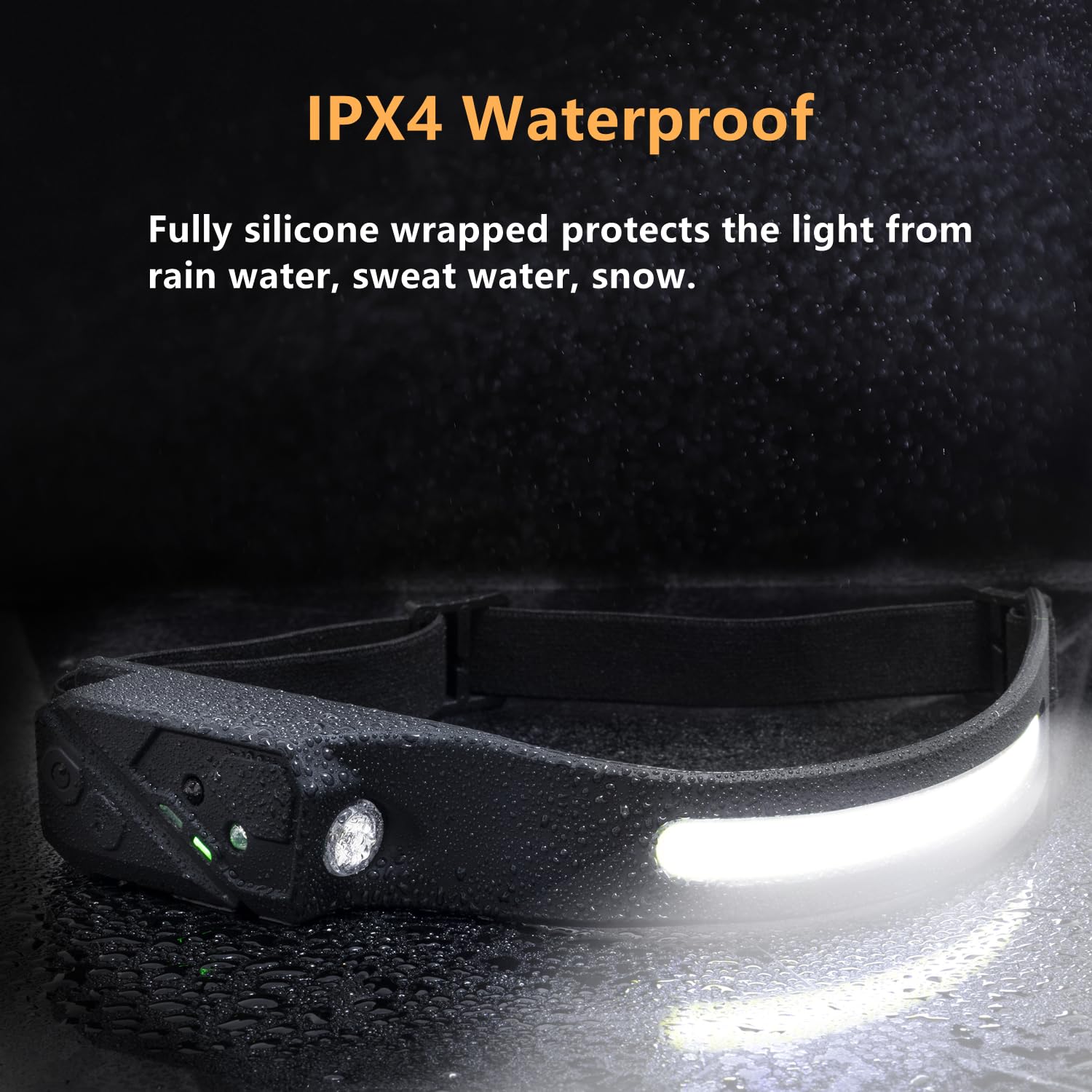 goldseaside Rechargeable Headlamp, 230° Wide Beam, 5 Light Modes, Waterproof, Lightweight, 2 Pack, Model LP022