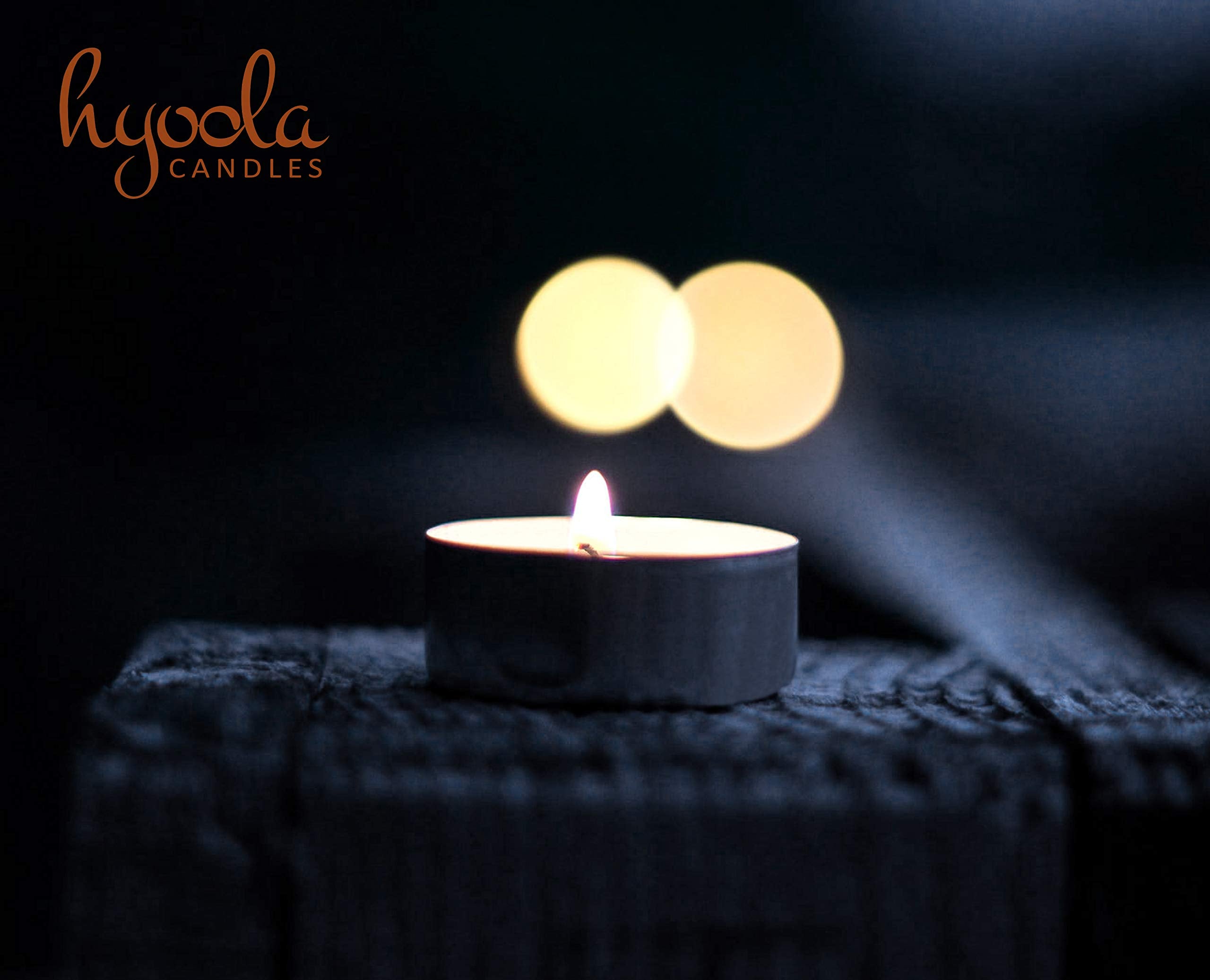 Hyoola White Beeswax Tealight Candles - 100% Pure Natural - 48-Pack - Aluminum Cup - Model H11773