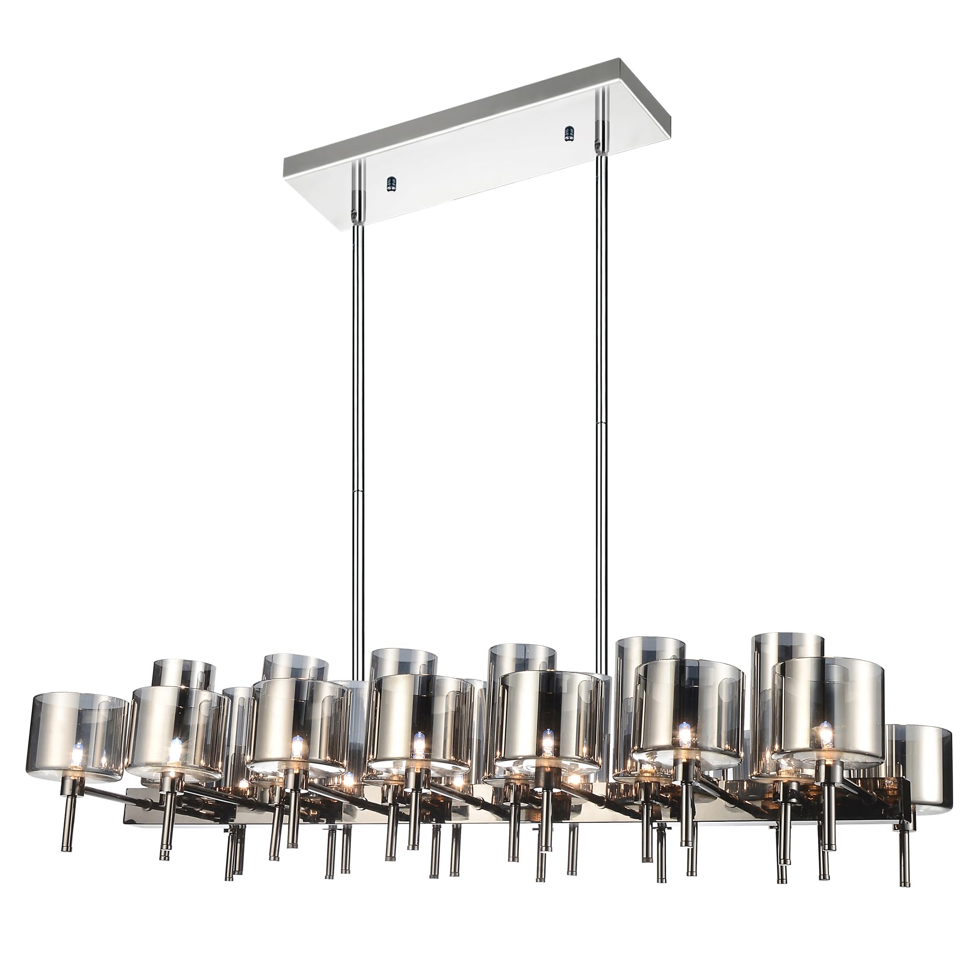 CWI Lighting Montoya 26 Light Up Contemporary Metal Chandelier in Black
