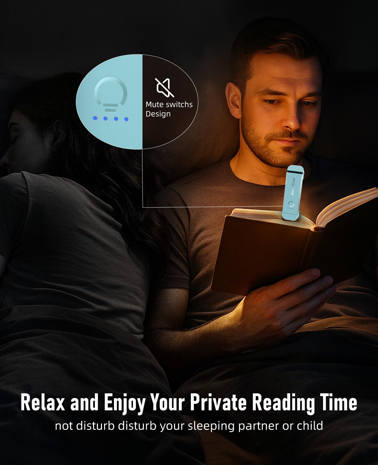 Hionxmga Book Reading Light 2 Pack Silent Touch Books Lamp For Reading In Bed Rechargeable Clip On Booklight With 3 Amber Color & 7 Leds Precise Dimming For Night Reading For Book Lover Kid Green+Blue