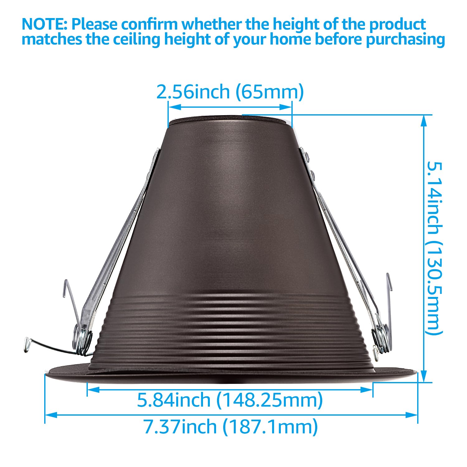 Torchstar 6 Inch Recessed Can Light Trim, Air Tight Baffle, Ic-Rated Anti-Glare, Self-Flanged, Oil Rubbed Bronze, Pack Of 6