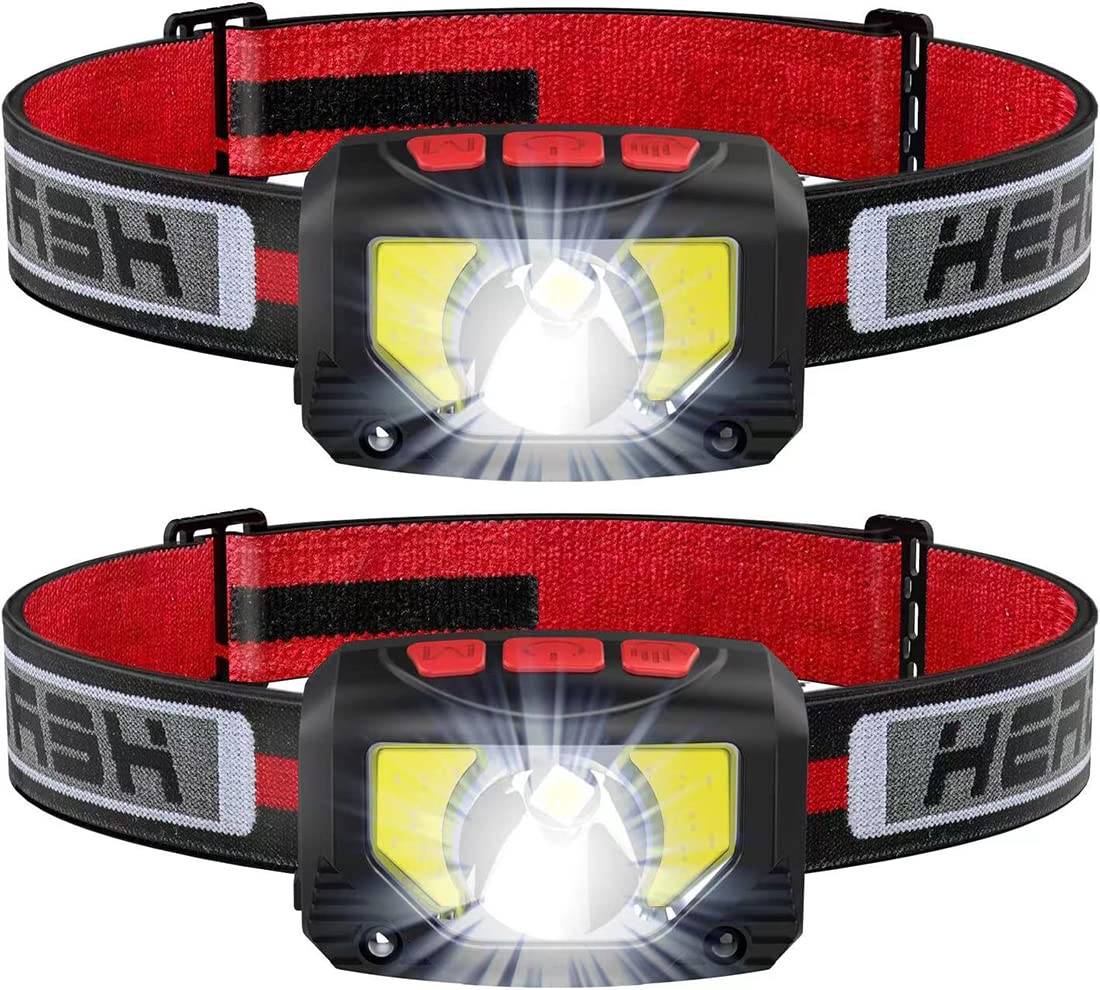 TINMIU Rechargeable LED Headlamp Flashlight, 2-PACK 1000 Lumen Super Bright Motion Sensor Head Lamp, IPX5 Waterproof, Bright Whi