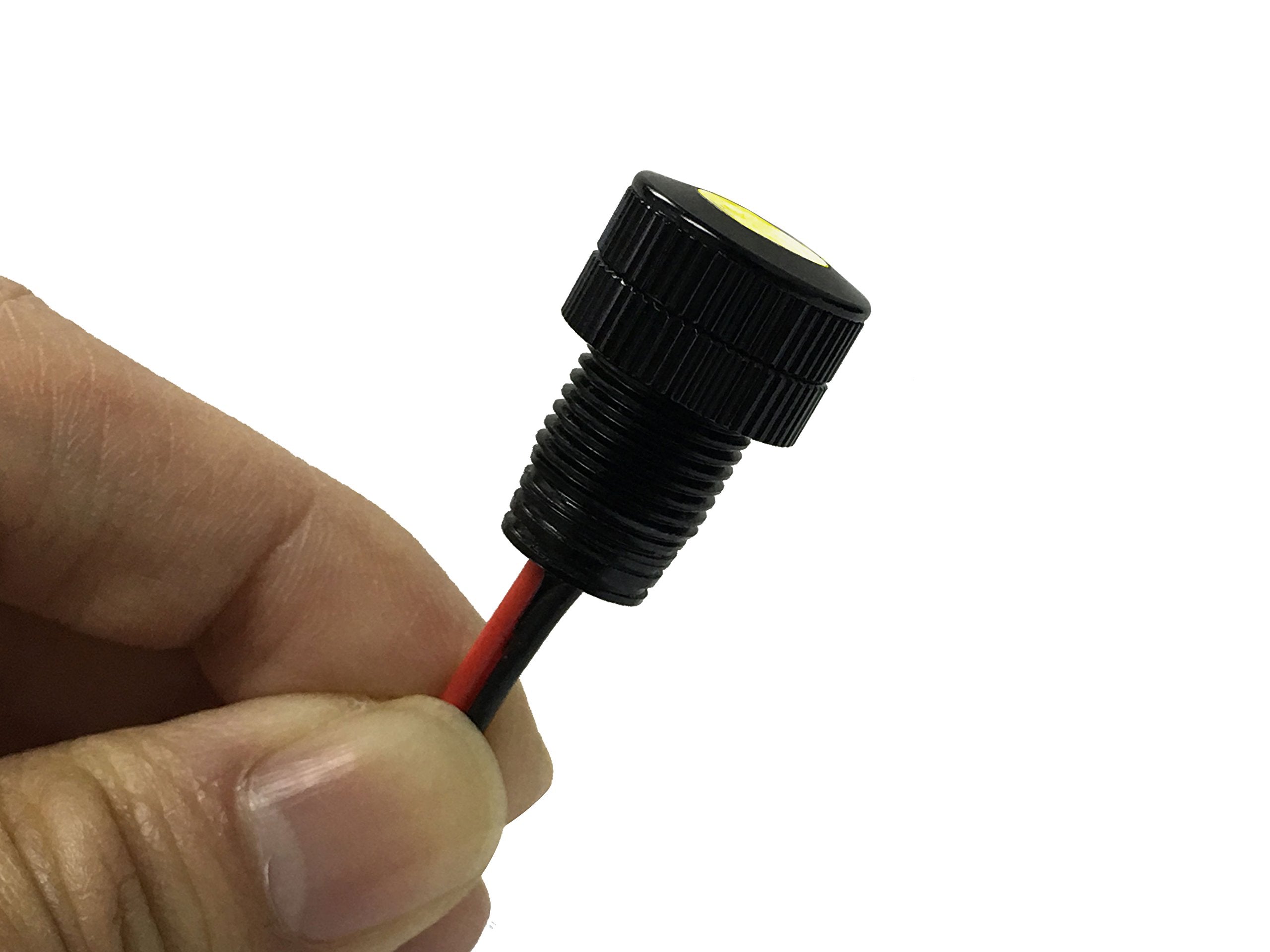 Oznium Brightest Light Bolt - Flush Mount 12V Led Light For Bumper, Grille, Cars Interior, Dash, Ambient Lighting, Motorcycle W/Sleek Aluminum Housing & Screw Nut (11 Mm Black, Warm White Led)