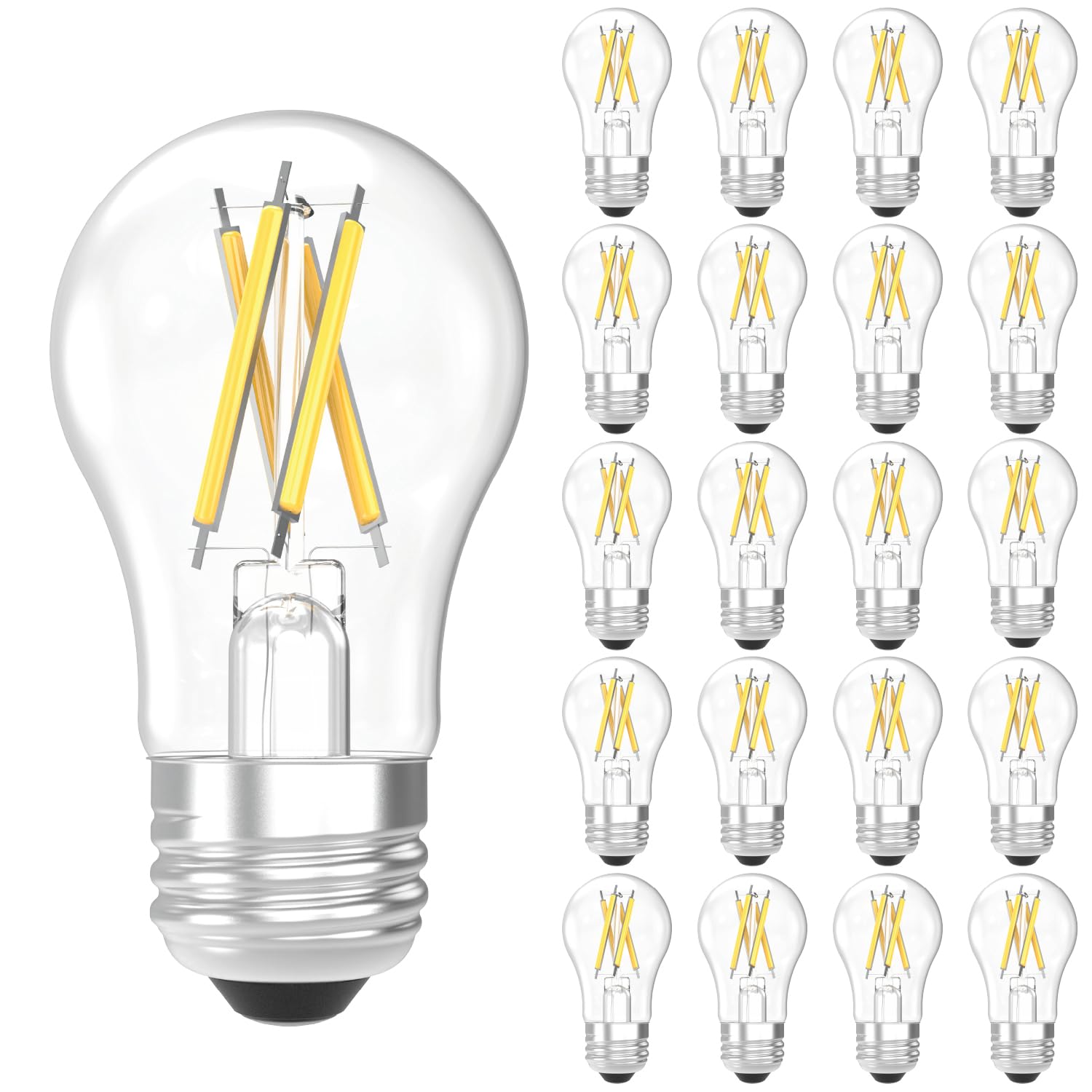 Sunco 20 Pack A15 Light Bulb LED, Edison Style Bulb, Dimmable Vintage Filament Lighting, 800 LM, 7W (60W Equivalent), 2700K Soft