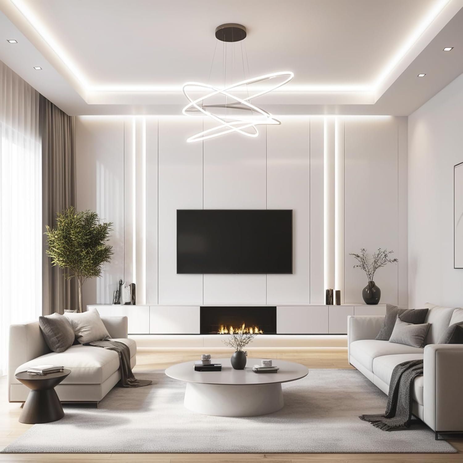 iNextStation White LED Strip Light 16.4ft 300 LEDs 12V Flexible Tape Light for Bedroom Kitchen Cabinet TV