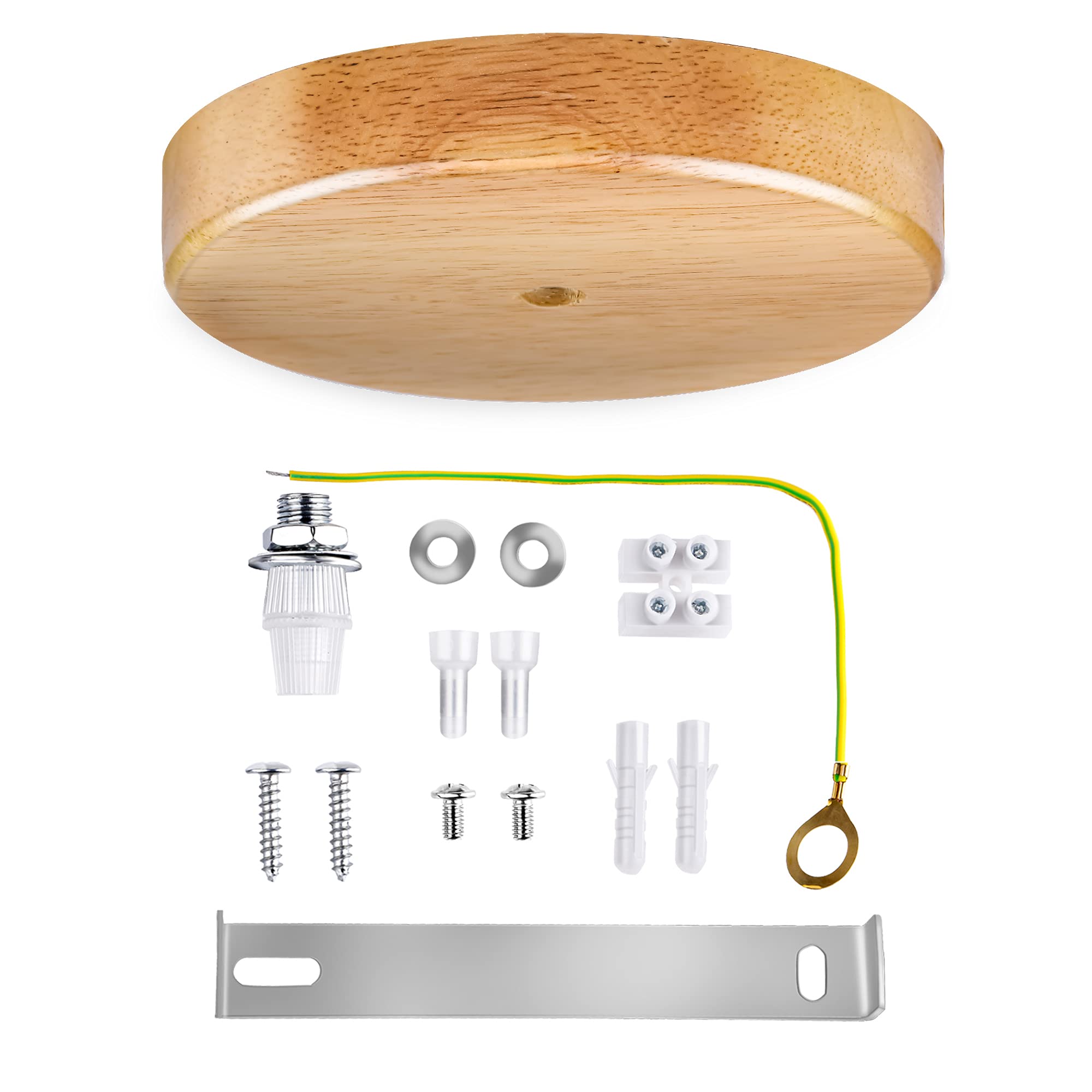 Arturesthome 4.7'' Wooden Ceiling Canopy Kit with Hardware,Handmade Natural Wood Ceiling Plate for Pendant Light or Hanging Ligh