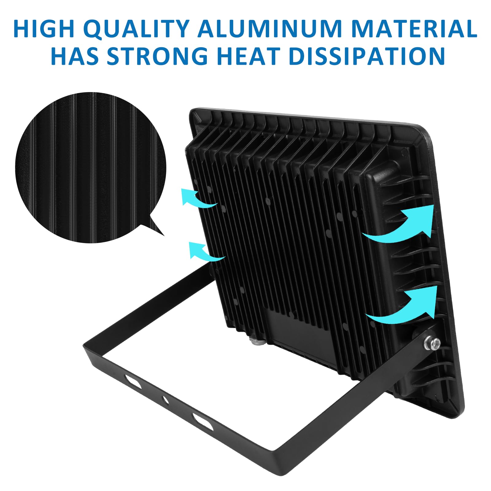 ZHPINGMX 100W LED Flood Light, 10000LM, 6500K Daylight White, IP66 Waterproof, Aluminum, 2-Pack, Black, Model TGD50W