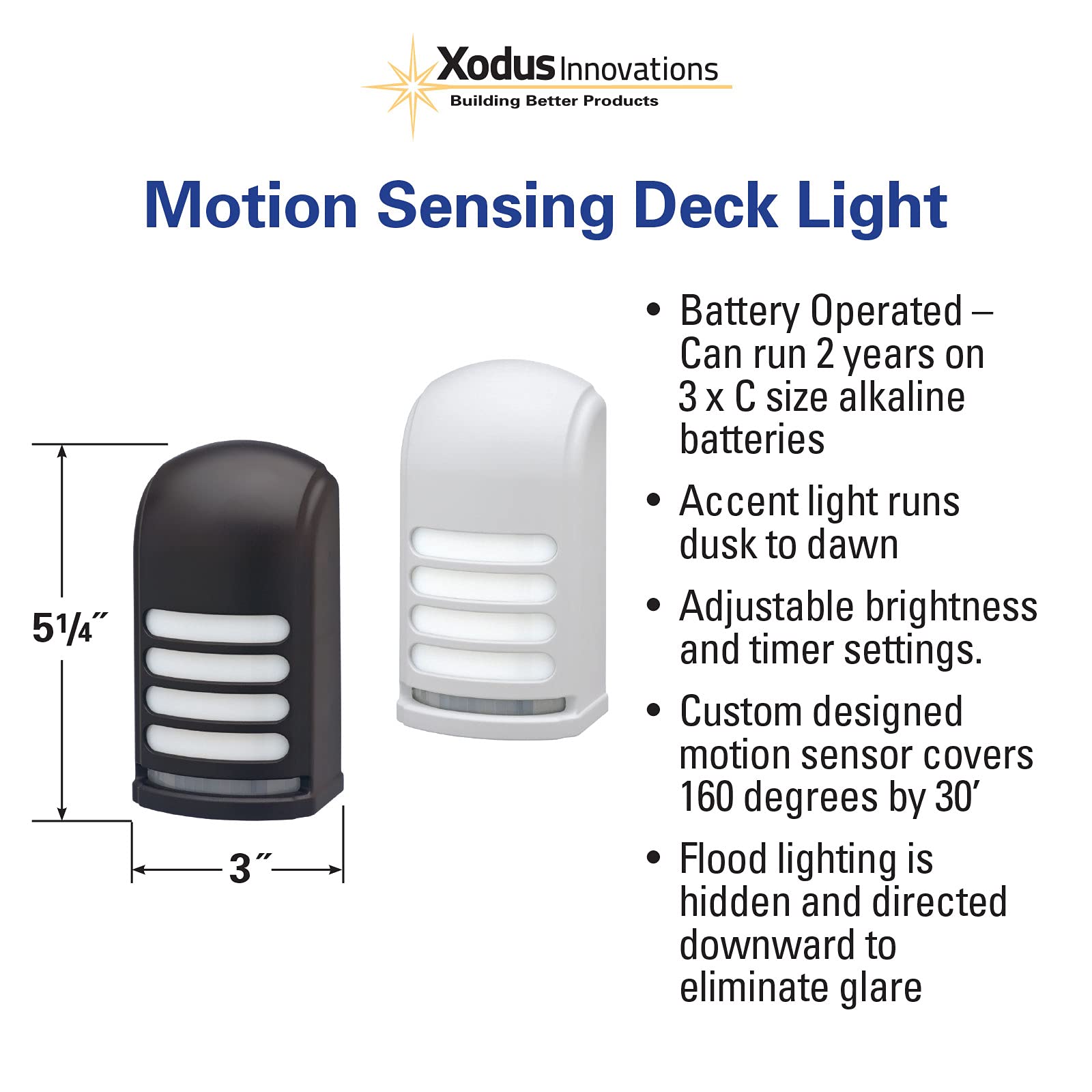 Xodus Innovations Motion Activated Led Deck & Stair Light - Weather Resistant Bronze