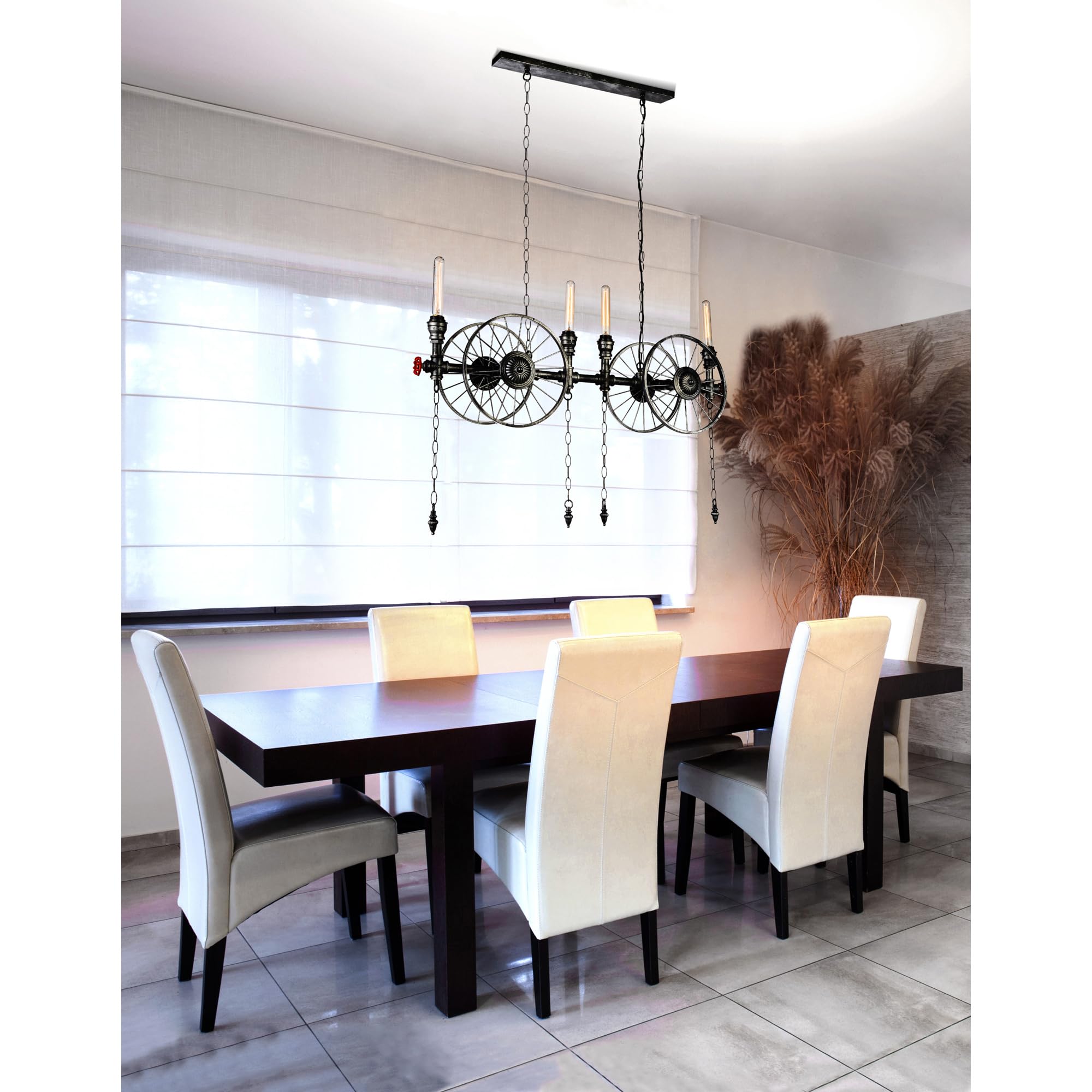 CWI Lighting Rio 4 Light Up Contemporary Metal Chandelier in Gray