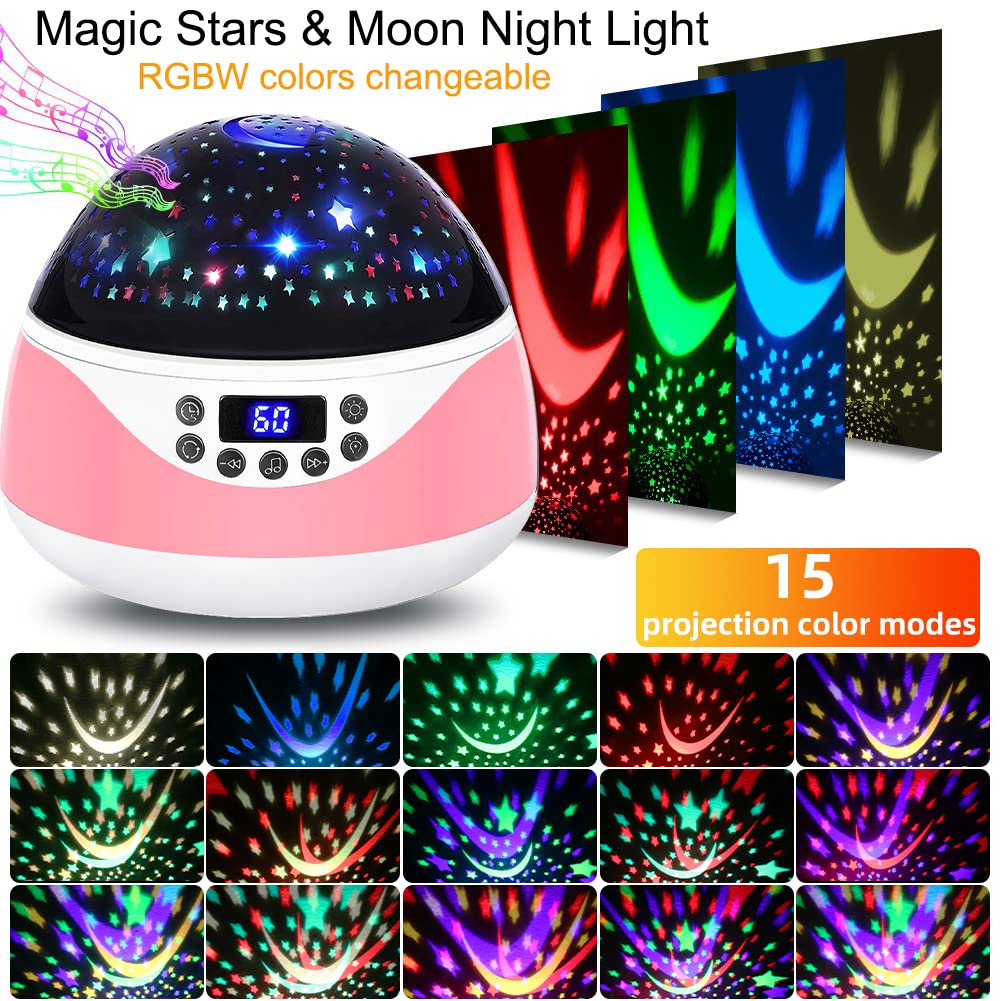 RTOSY Star Projector Night Light for Kids with Music & Timer, Baby Sleep Soothing Remote Control Music Projection Night Light, G