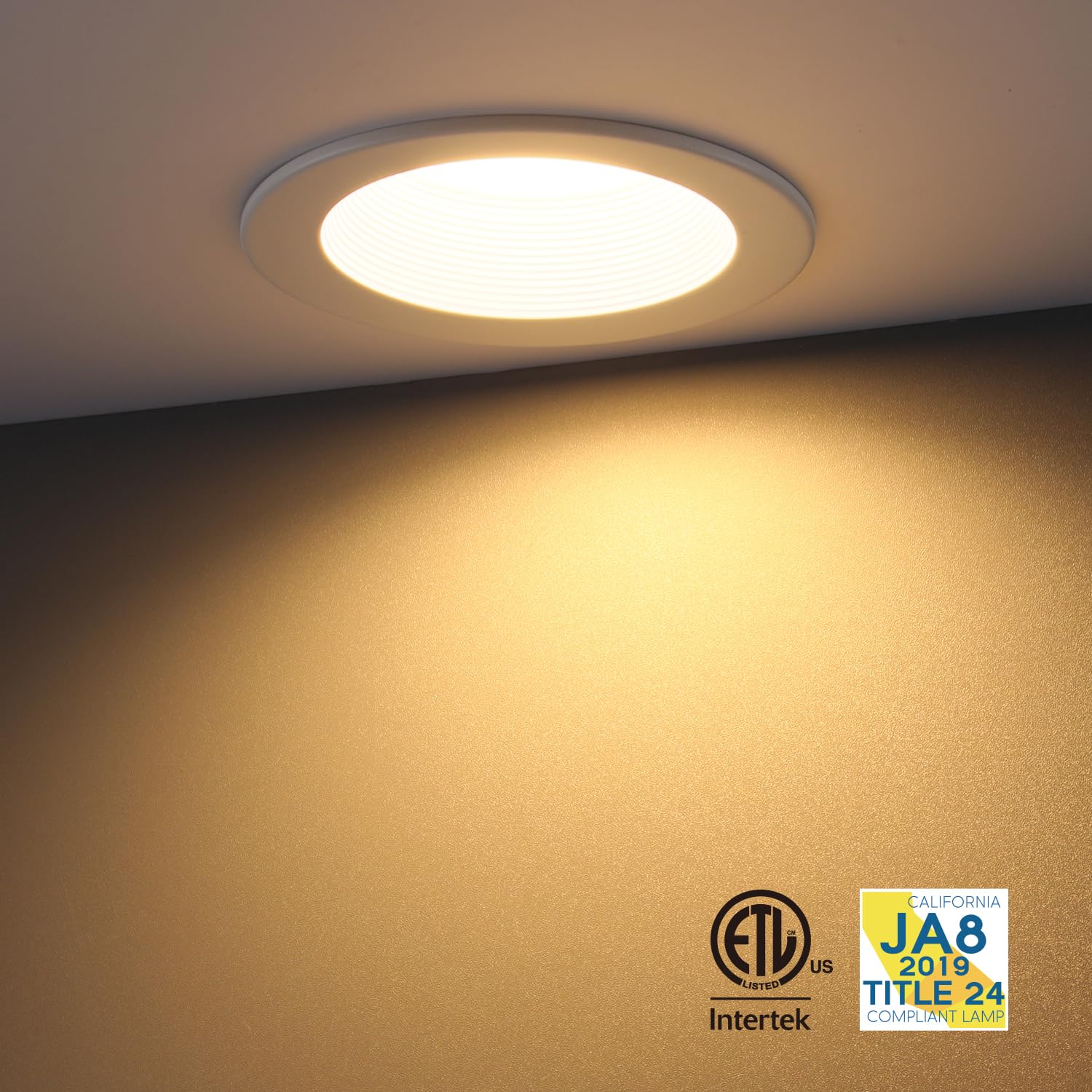 Torchstar 8-Pack 5Cct 4 Inch Led Recessed Lighting Retrofit Downlight, Aluminum Anti-Glare Deep Baffle Trim, 800Lm 10W=100W, Cri