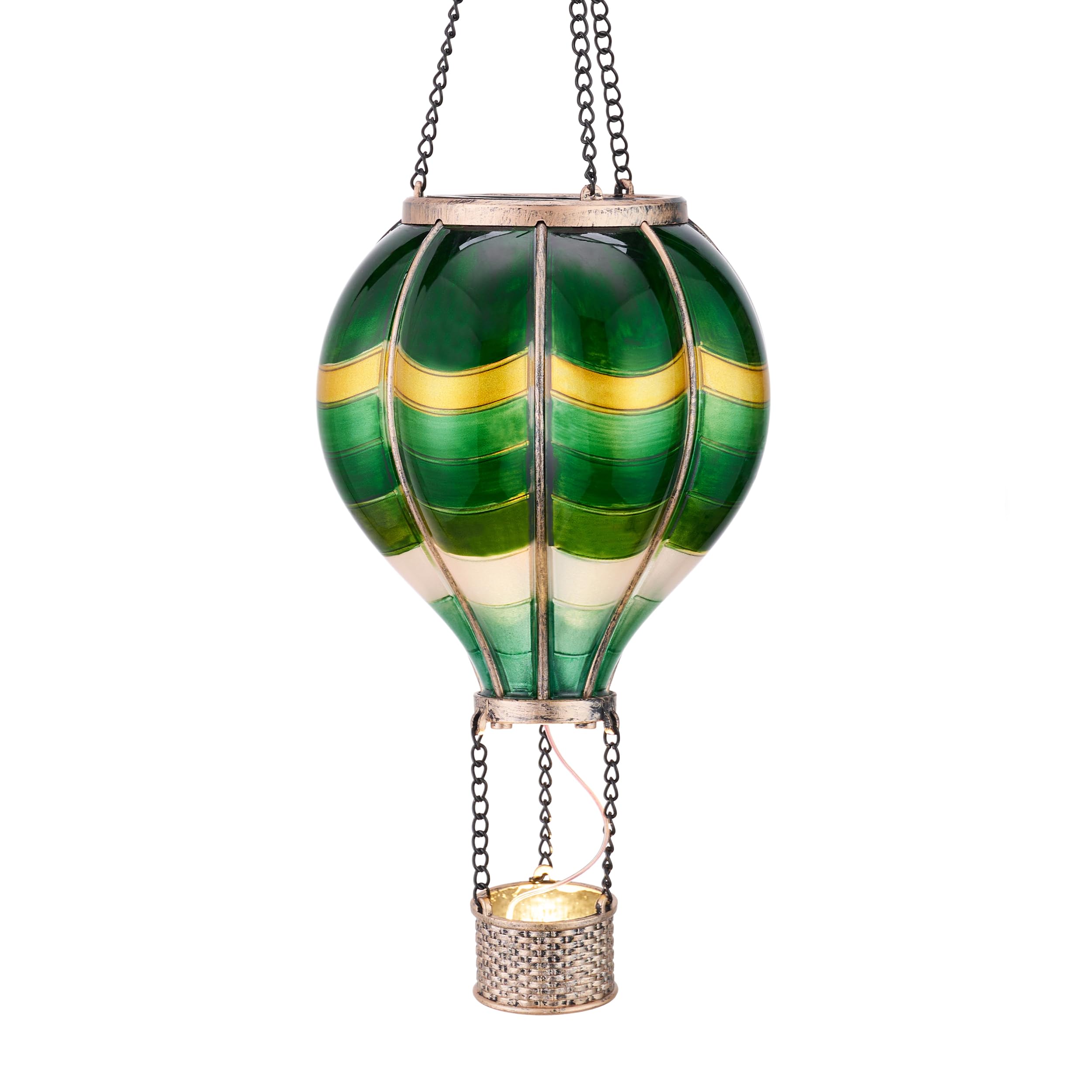 TeresaS Collections Hot Air Balloon Solar Lantern For Outdoor Garden Decor  Hanging Flickering Flame Outdoor Lights For Trees  Green St PatrickS Day Decorations For Party FatherS Gift