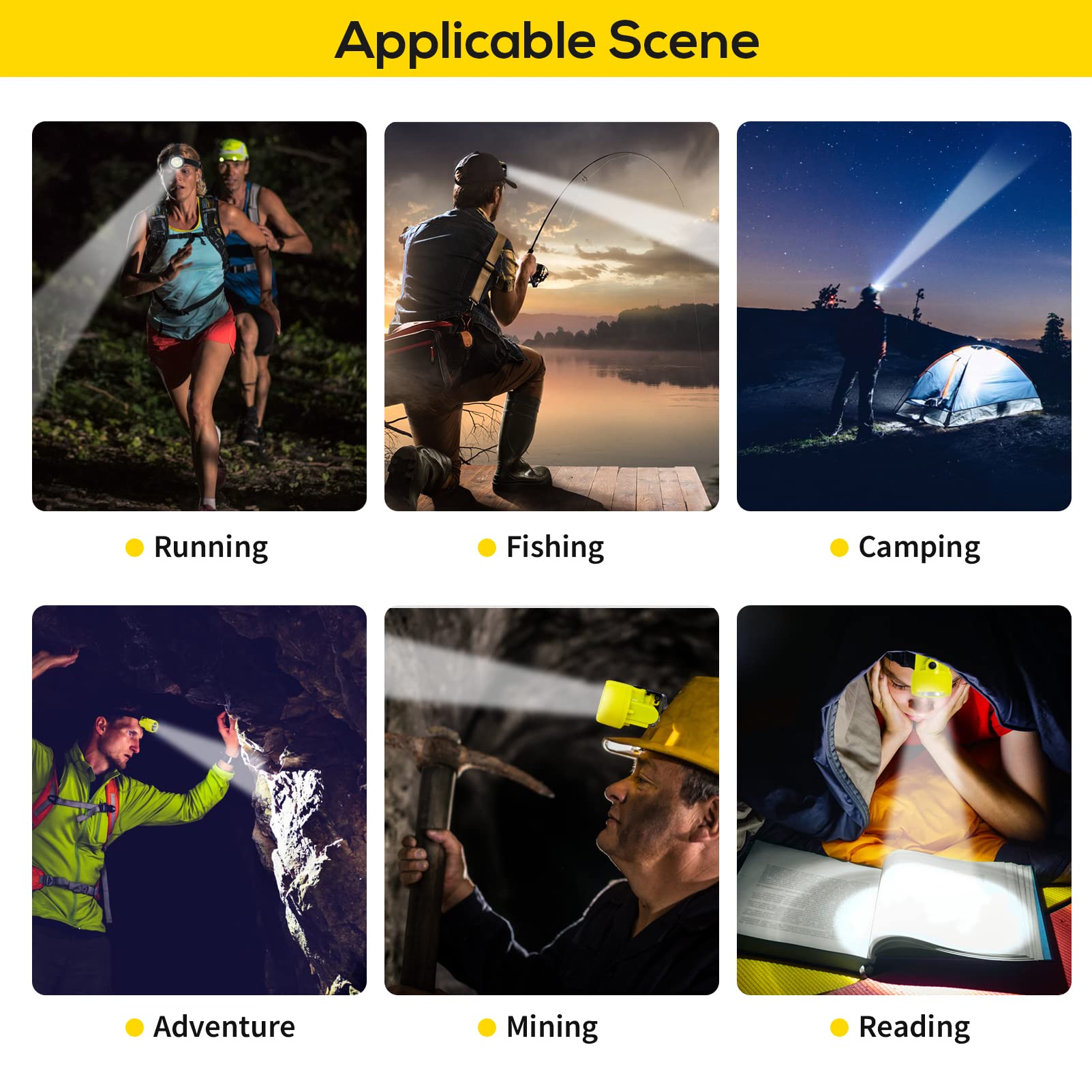 Hunting Friends Super Bright LED Mining Headlamp, Rechargeable, Waterproof, KL3.0Y, White