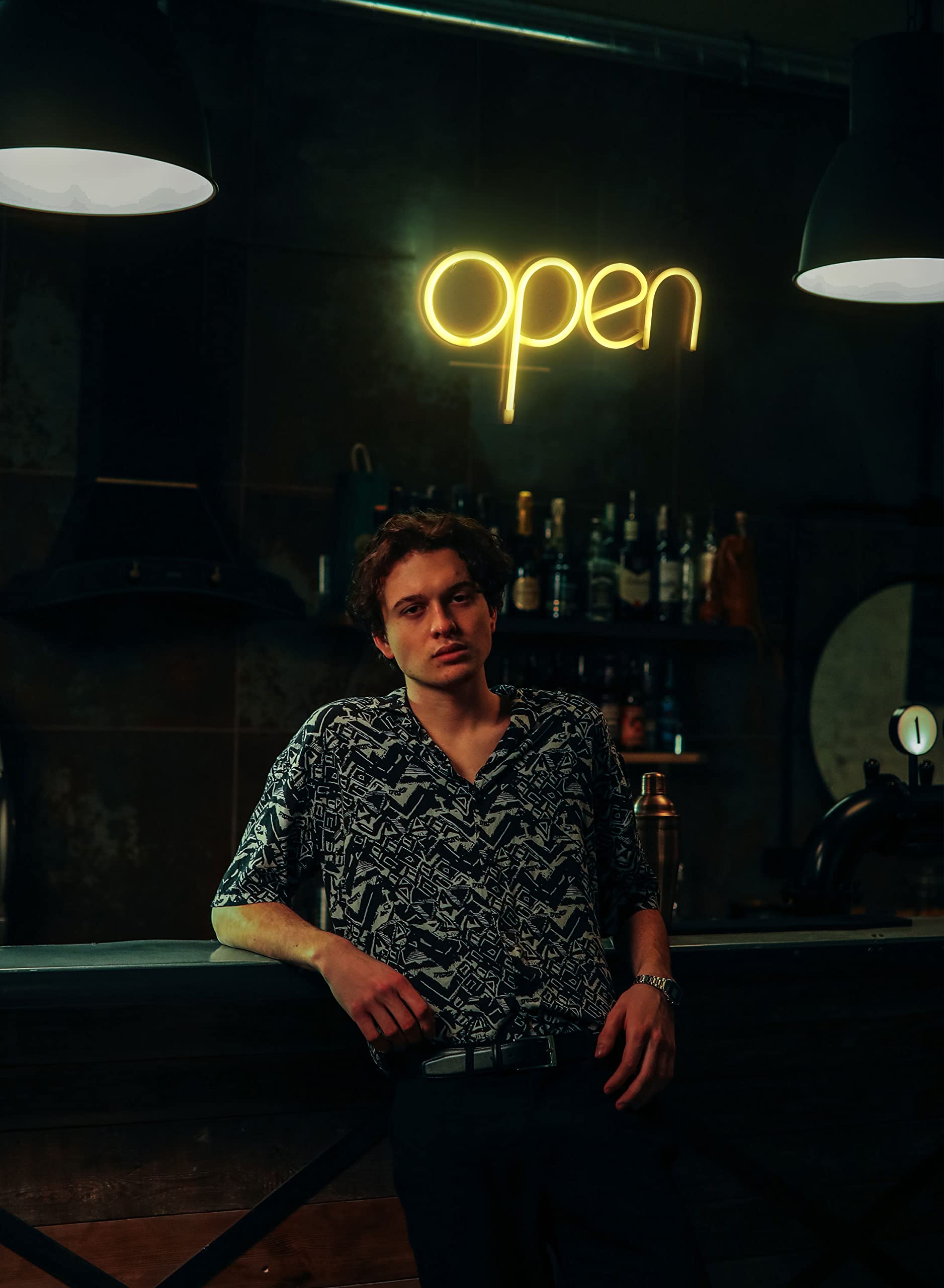 StarryMine LED Neon Open Sign - Yellow, USB or Battery Powered, 13.8inx7.1in, for Business, Party, Bar, Salon, Store Decor