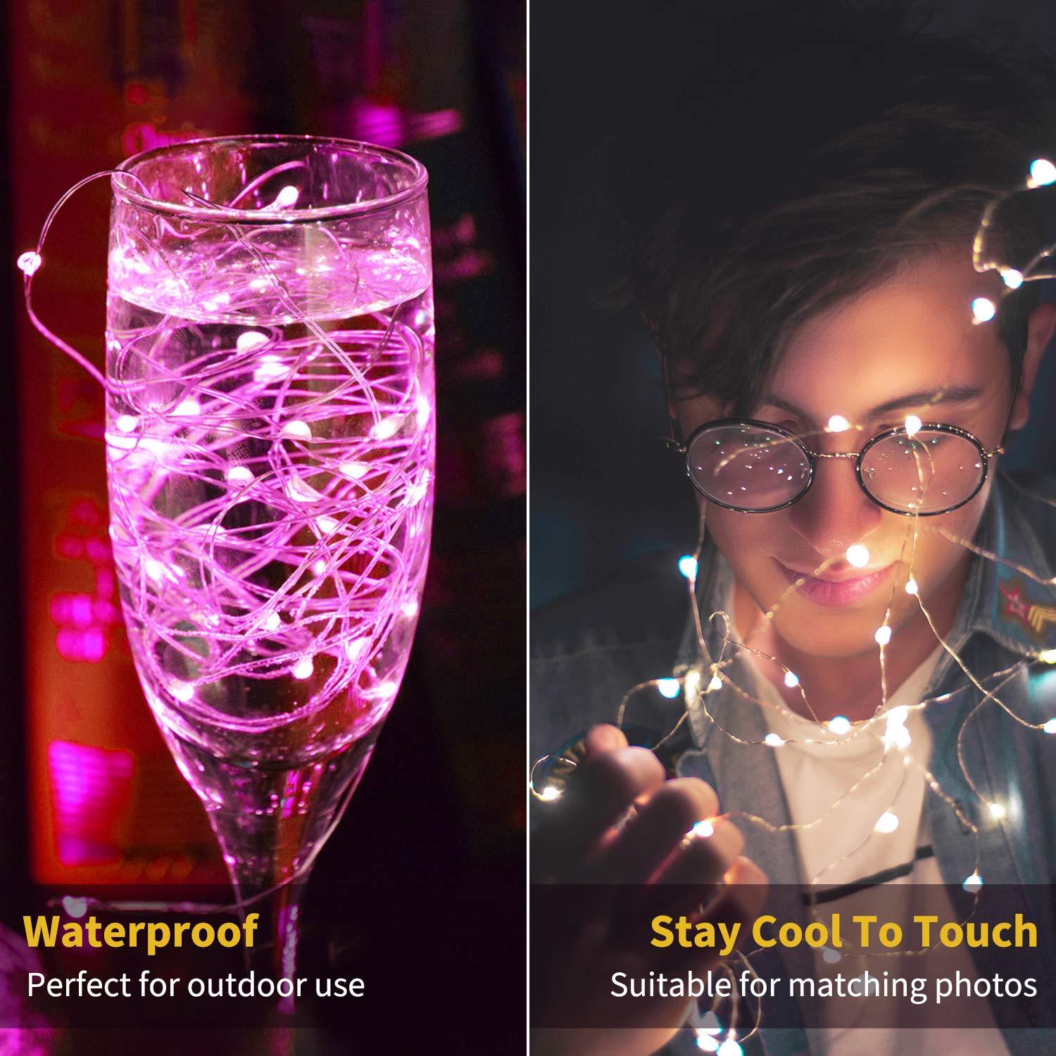Brightown 12 Pack Pastel LED Fairy Lights, Waterproof Silver Wire, 7 Feet, Model HS-001-Pastel, Ideal for Weddings, Parties, and Decor