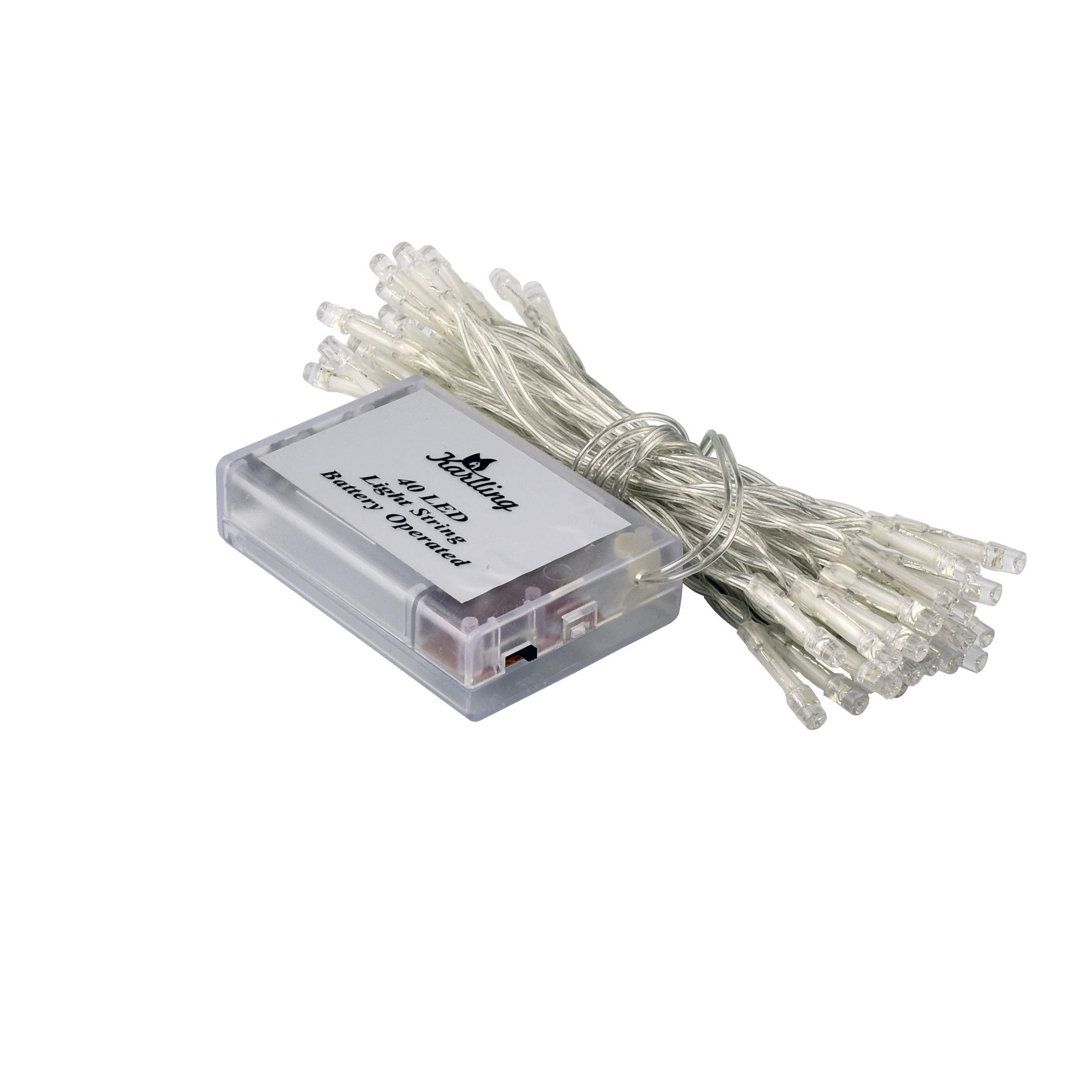 Karlling Battery Operated Warm White 40 Led Fairy Light String Xmas Party Decoration(Warm White,5 Pack)