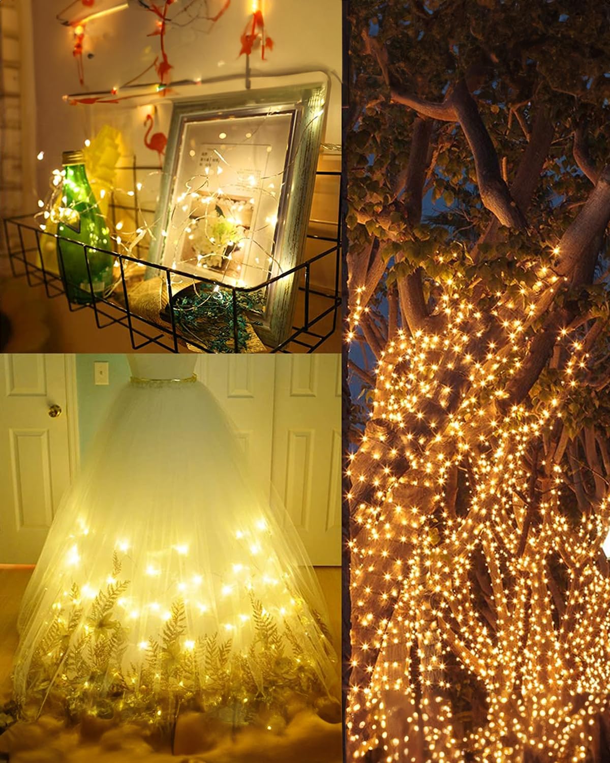 Twinkle Star 2 Pack Outdoor Solar String Lights, 39.4 Ft 120 Led Solar Powered Christmas Decorative Fairy Lights With 8 Modes, W