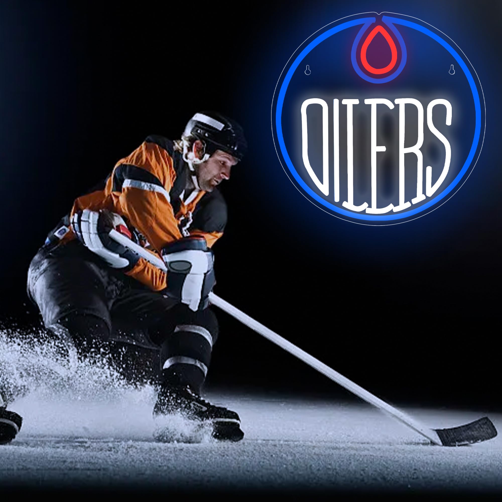 Ice Hockey Neon Sign Wall Decor Sports Neon Sign For Man Cave Hockey Player Led Light For Garage Decor Dormitory Bar Club Shop Wall Great Birthday Gift For Sports Fans(Zkxd161)