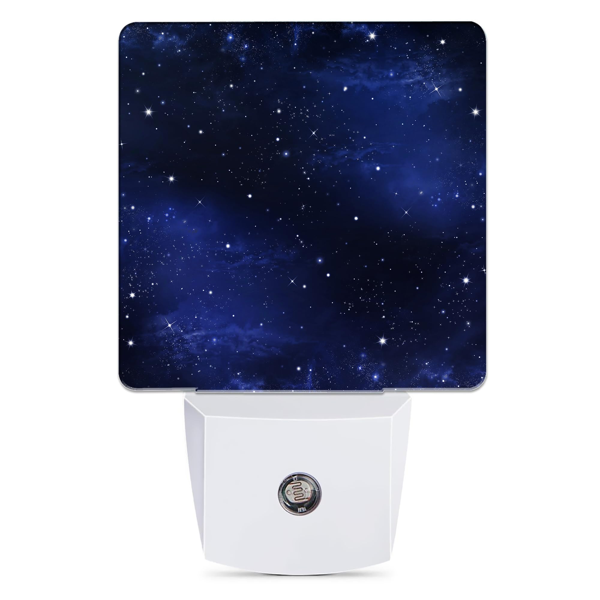 Jopowide Night Sky Stars Night Light, Deep Space Plug into Wall with Dusk to Dawn Light Sensors, Warm Nightlights for Bedroom, B