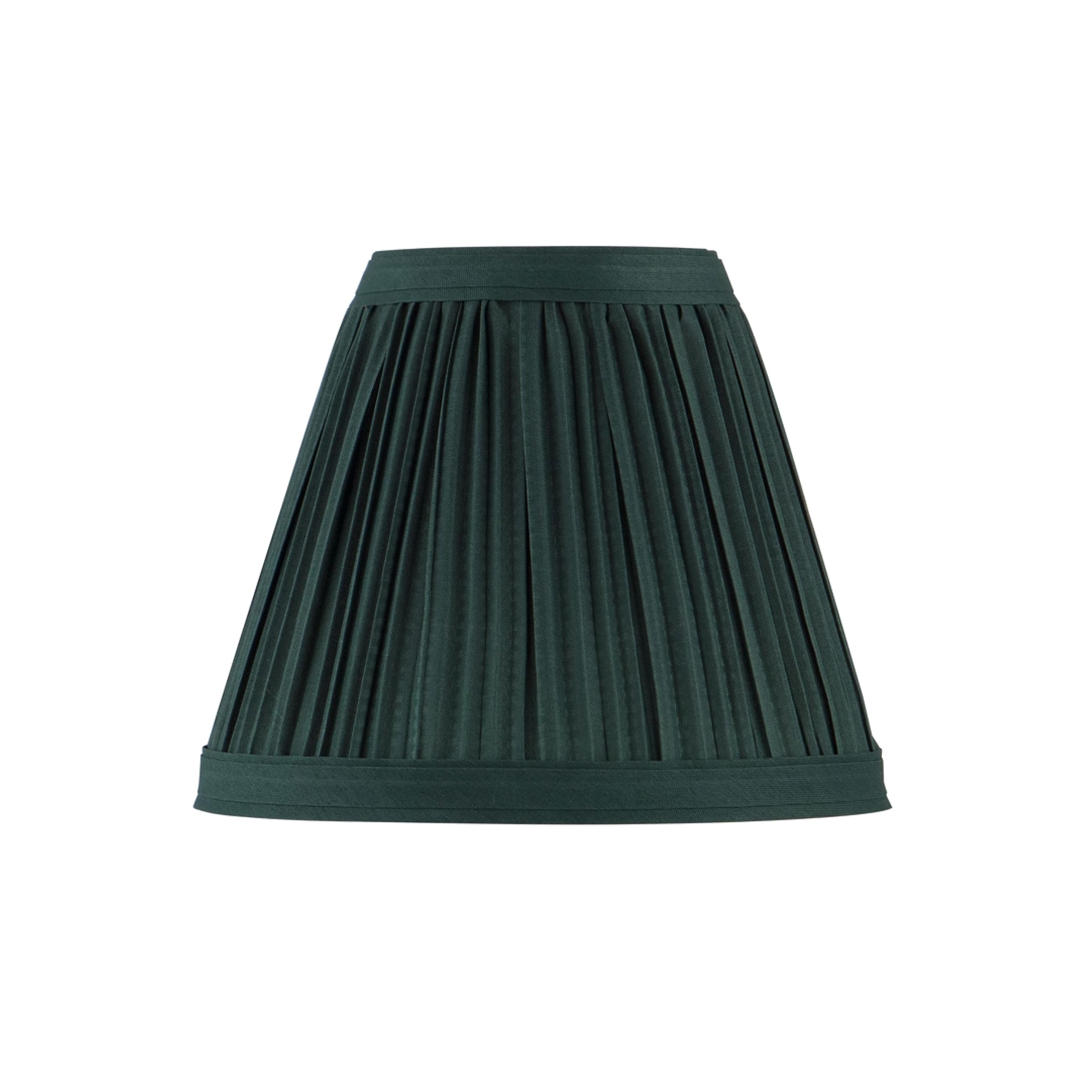 Aspen Creative 33123-2 Small Pleated Empire Shape Chandelier Clip-On Lamp Shade, Hunter Green, 3'' Top X 6'' Bottom X 5'' Slant,