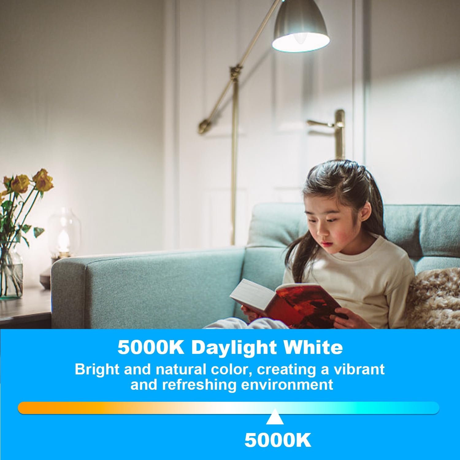 Brimax E12 Led Candelabra Bulbs 40W Equivalent,5000K Daylight White, 4W B11 Dimmable Candle Light Bulbs,Led Filament Clear Glass