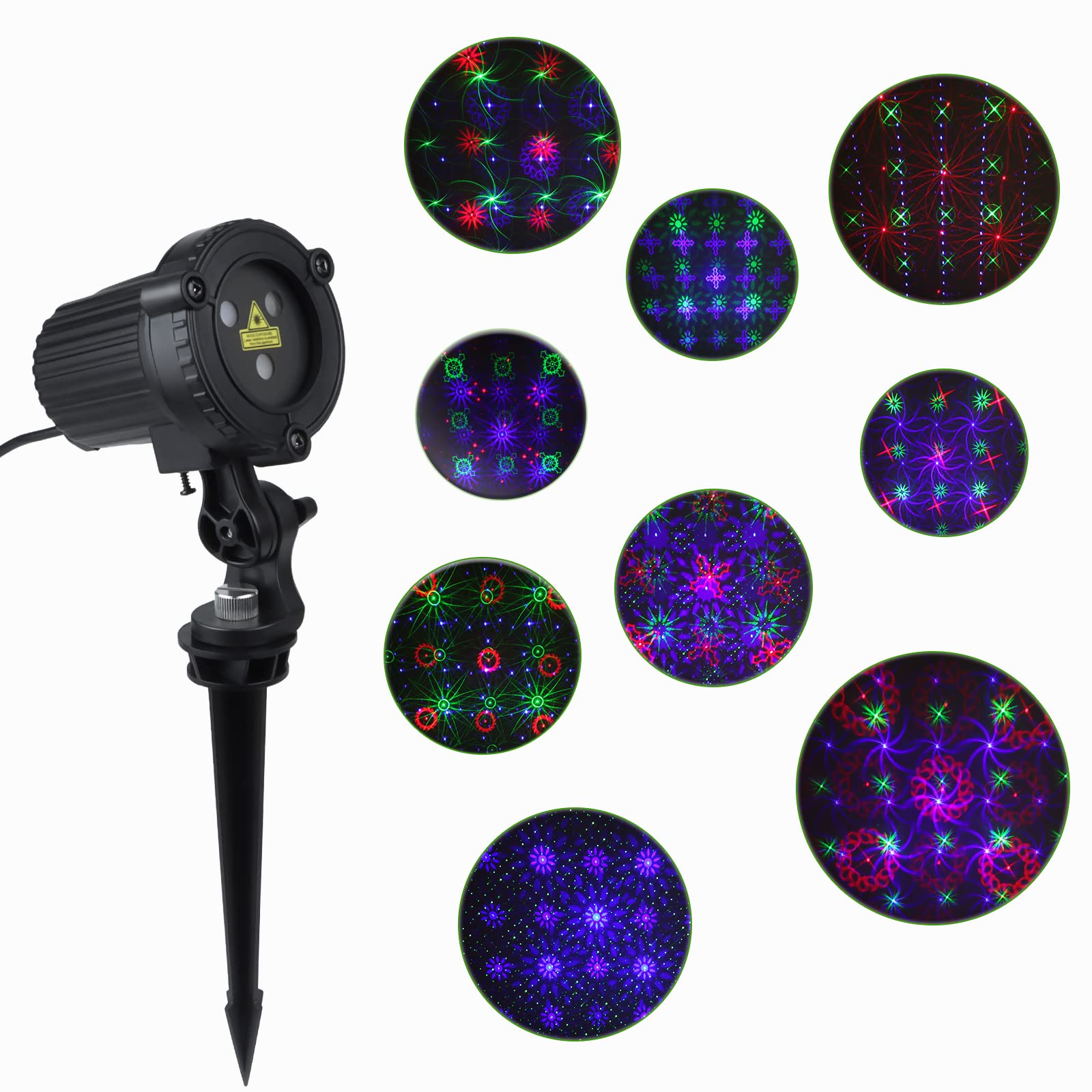 Mhazdze Outdoor Laser Christmas Projector Lights - 18 Patterns For Home & Garden Decor