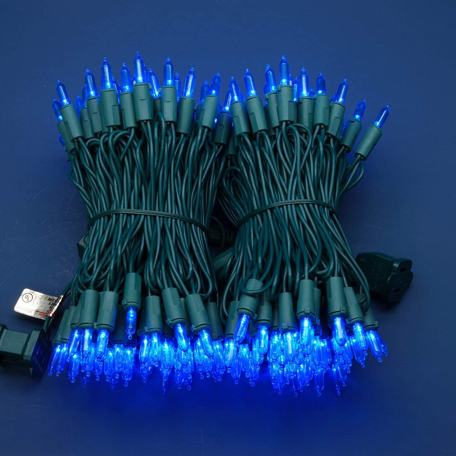 Sweet Shine 200 Count Blue Led Christmas Lights, 66 Ft Green Wire, Ul Certified String Lights