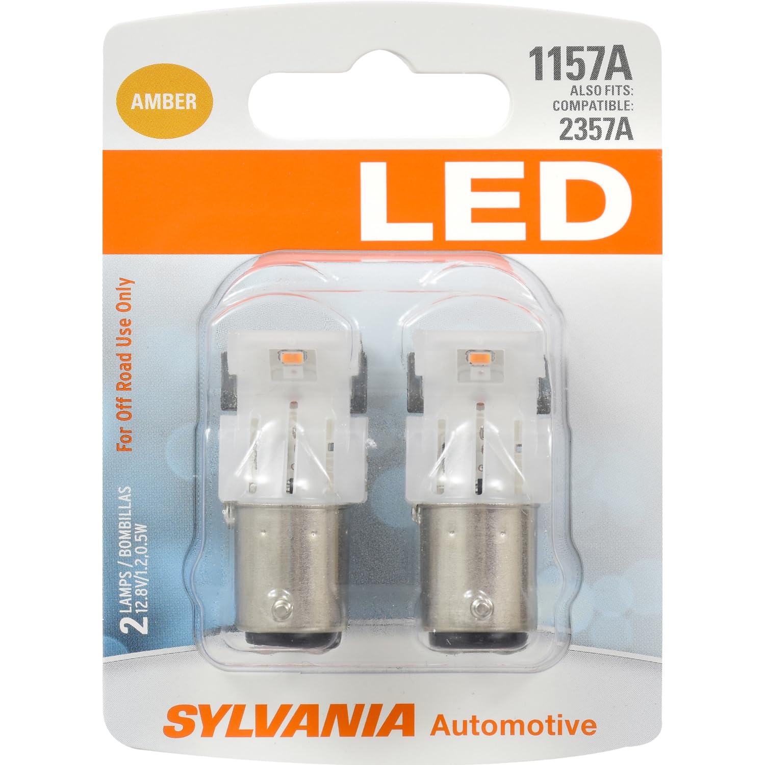 SYLVANIA 1157 LED Amber Mini Bulb - 2 Pack, Ideal for Park and Turn Lights