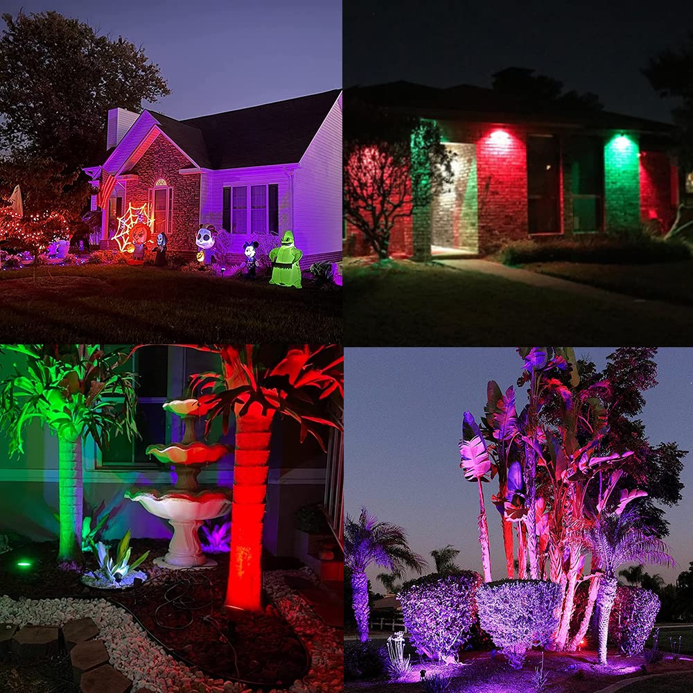 Aponuo Metal Solar Spot Lights Outdoor With 9.8Ft Cable Solar Powered Landscape Lighting Low Voltage Ip65 Waterproof Auto On/Off