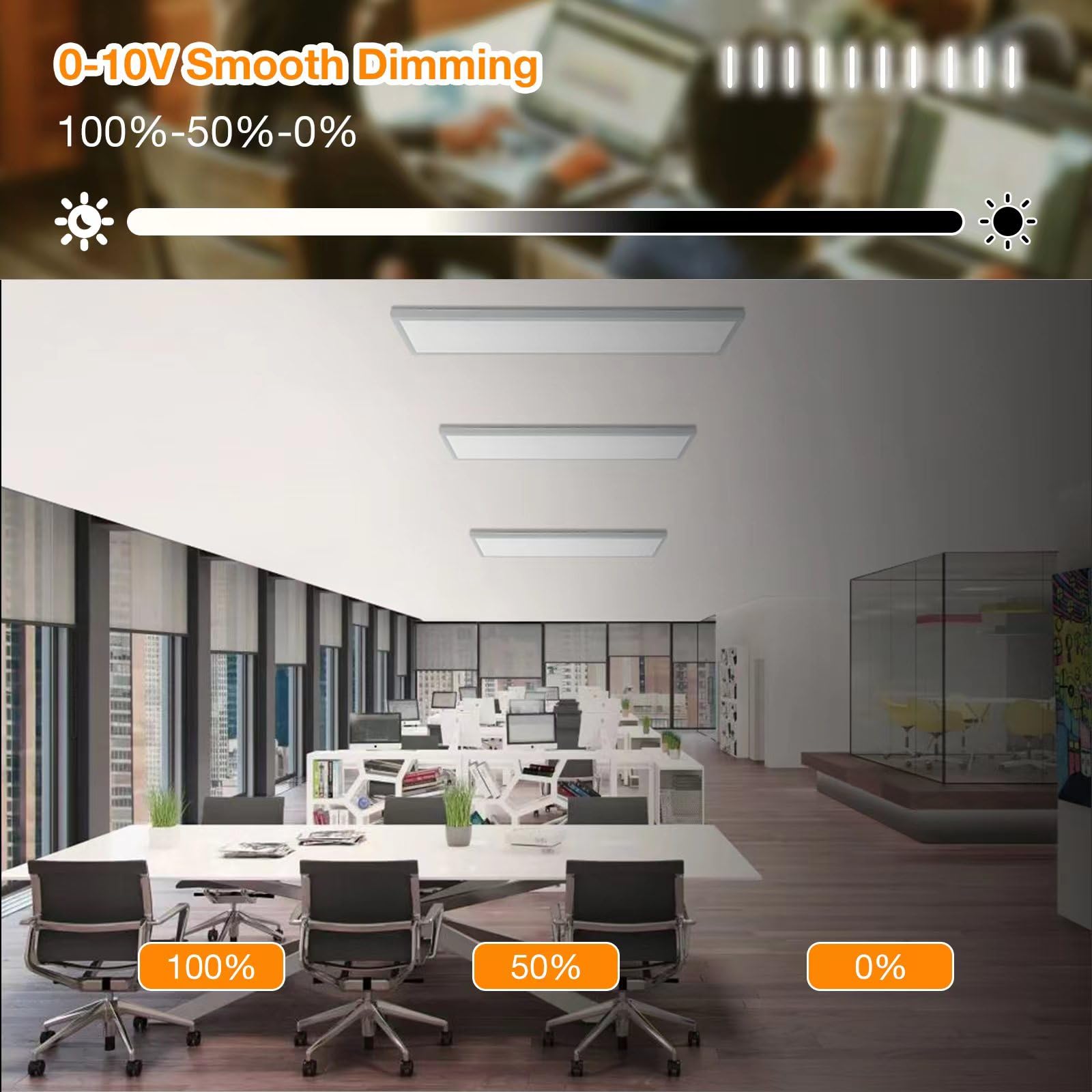 Mcacggo 12-Pack 1X4 Led Flat Panel Light Surface Mount, 5000K-4000K-3000K Selectable & 0-10V Dimmable, Rectangular Flush Mount C