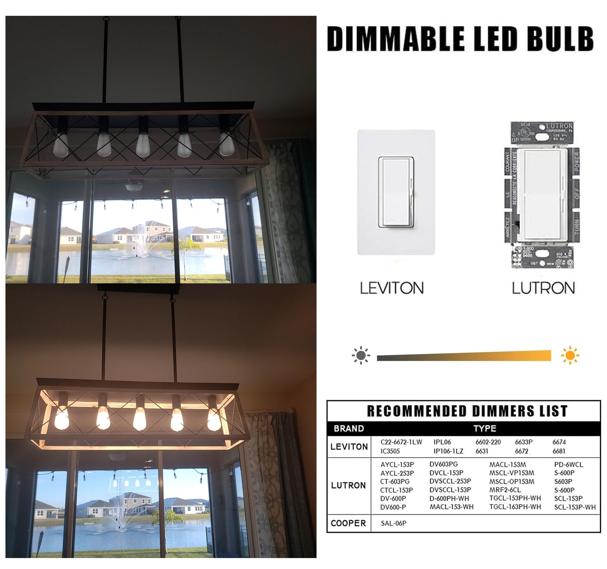 Homosum Dimmable E26 Frosted Led Edison Bulbs, 4W, Equivalent 40W, 400Lm,Warm White 2700K,Ac120V,St58 Frosted Light Bulbs With 9