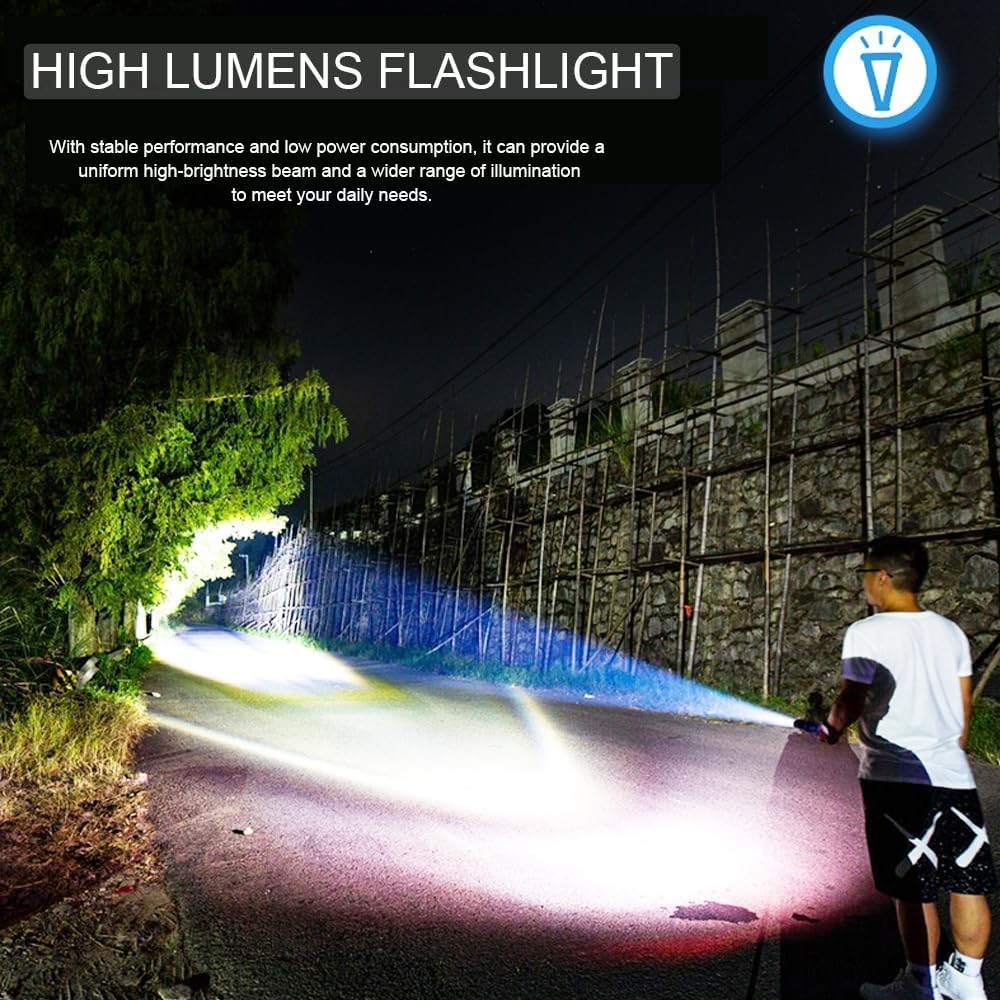 MODOAO 1500LM LED Tactical Flashlight - Waterproof, 5 Light Modes, Pocket-Sized, Aluminum, Model AMSDT06, 1 Pack